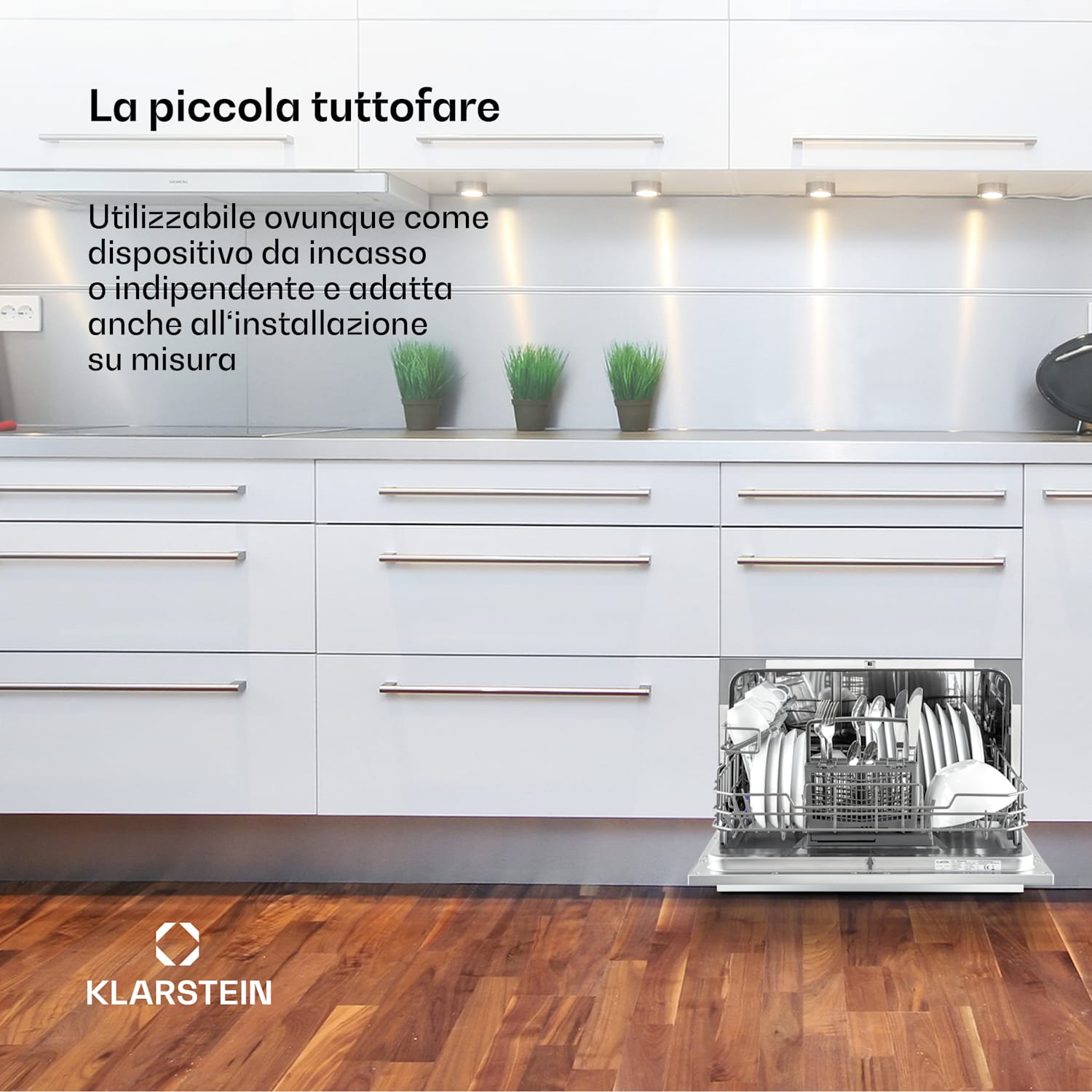 Amazonia 6 Lavastoviglie 1380W 6 coperti Pannello con pulsanti Apparecchiatura per 6 persone