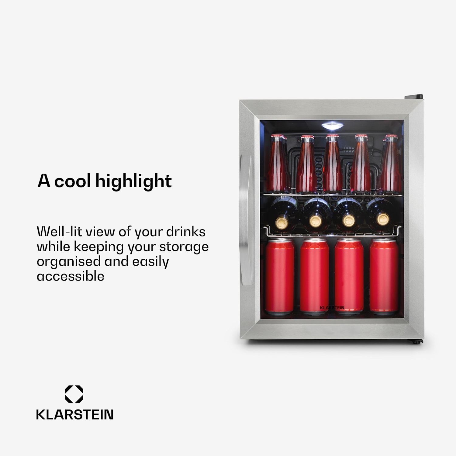 Beersafe M refrigerator 33 litres 2 shelves panorama glass door stainless steel 33 Ltr