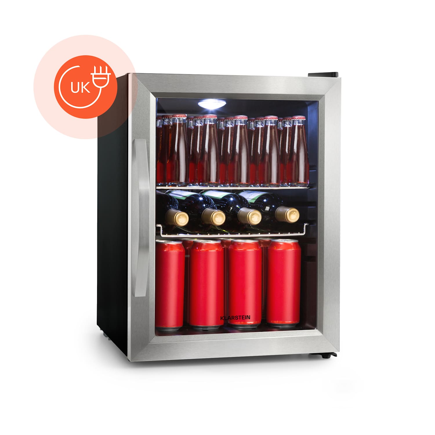 Beersafe M refrigerator 33 litres 2 shelves panorama glass door stainless steel 33 Ltr