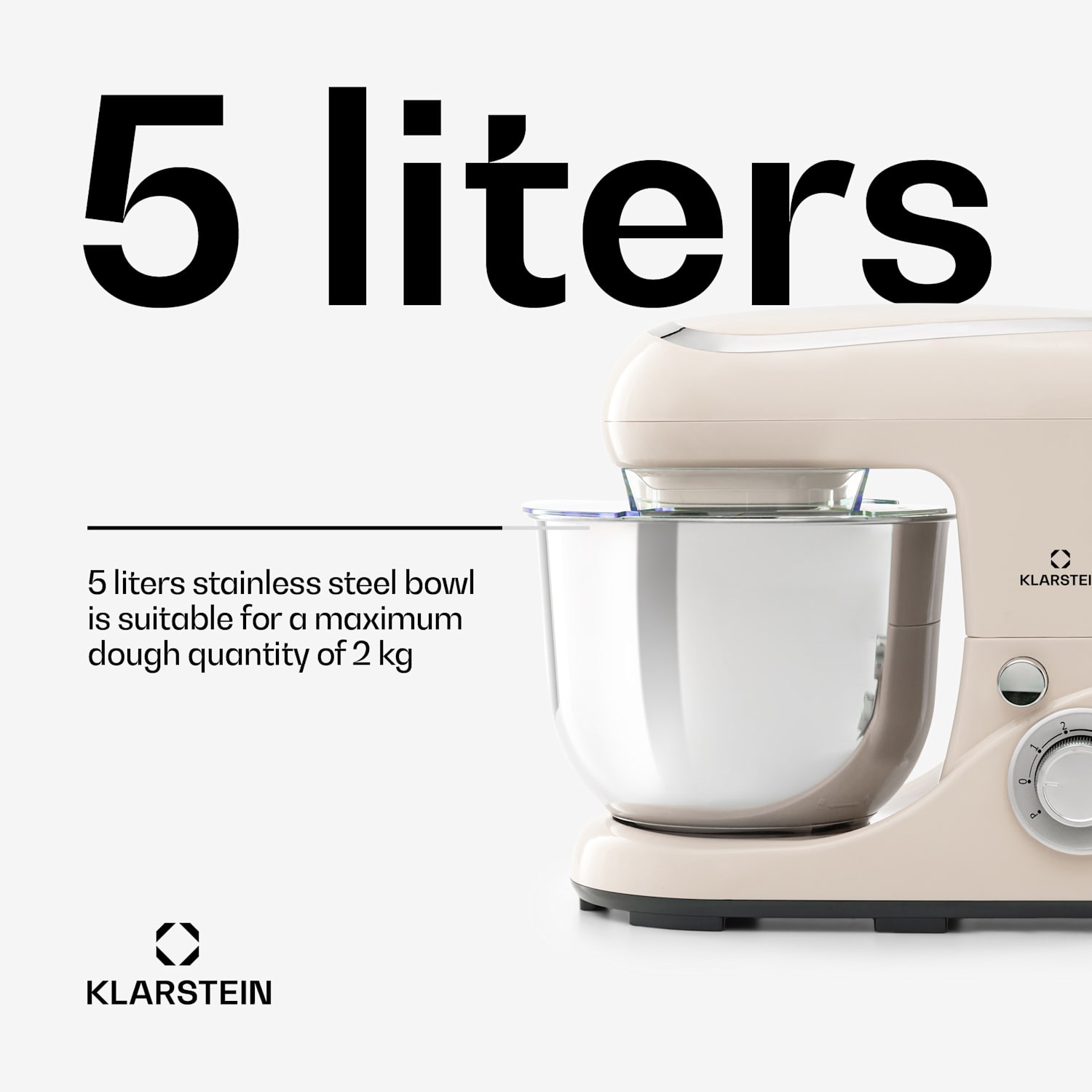 Bella Pico 2G, Food Processor, 1300W, 1.7HP ,6 levels, 5 litres Vintage Cream