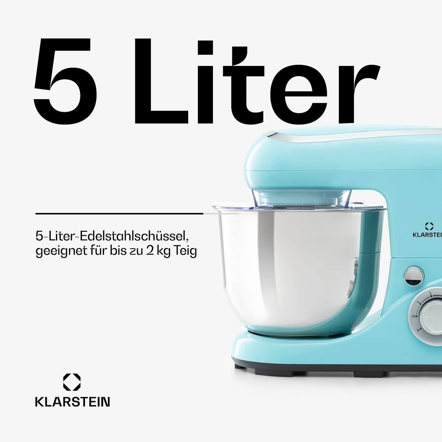Bella Pico 2G Küchenmaschine 1200W 1,6PS 6 Stufen 5 Liter Türkis