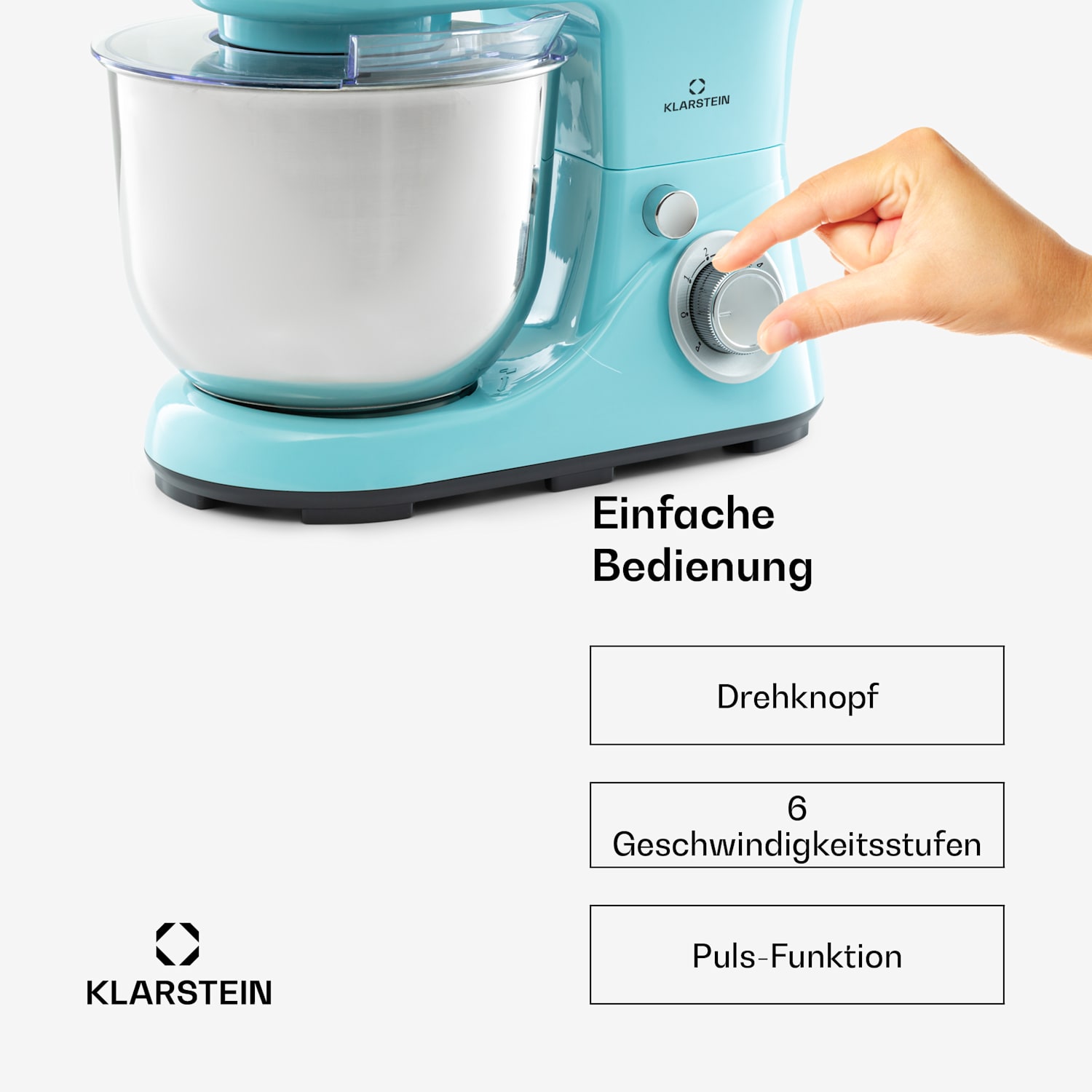 Bella Pico 2G Küchenmaschine 1200W 1,6PS 6 Stufen 5 Liter Türkis