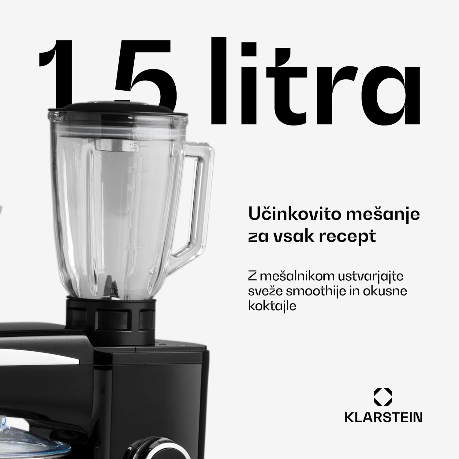 Renata Rossa, kuhinjski robot 3 v 1, 2000 W / 2,7 PS, 10 litrov, iz nerjavečega jekla, brez BPA Črna