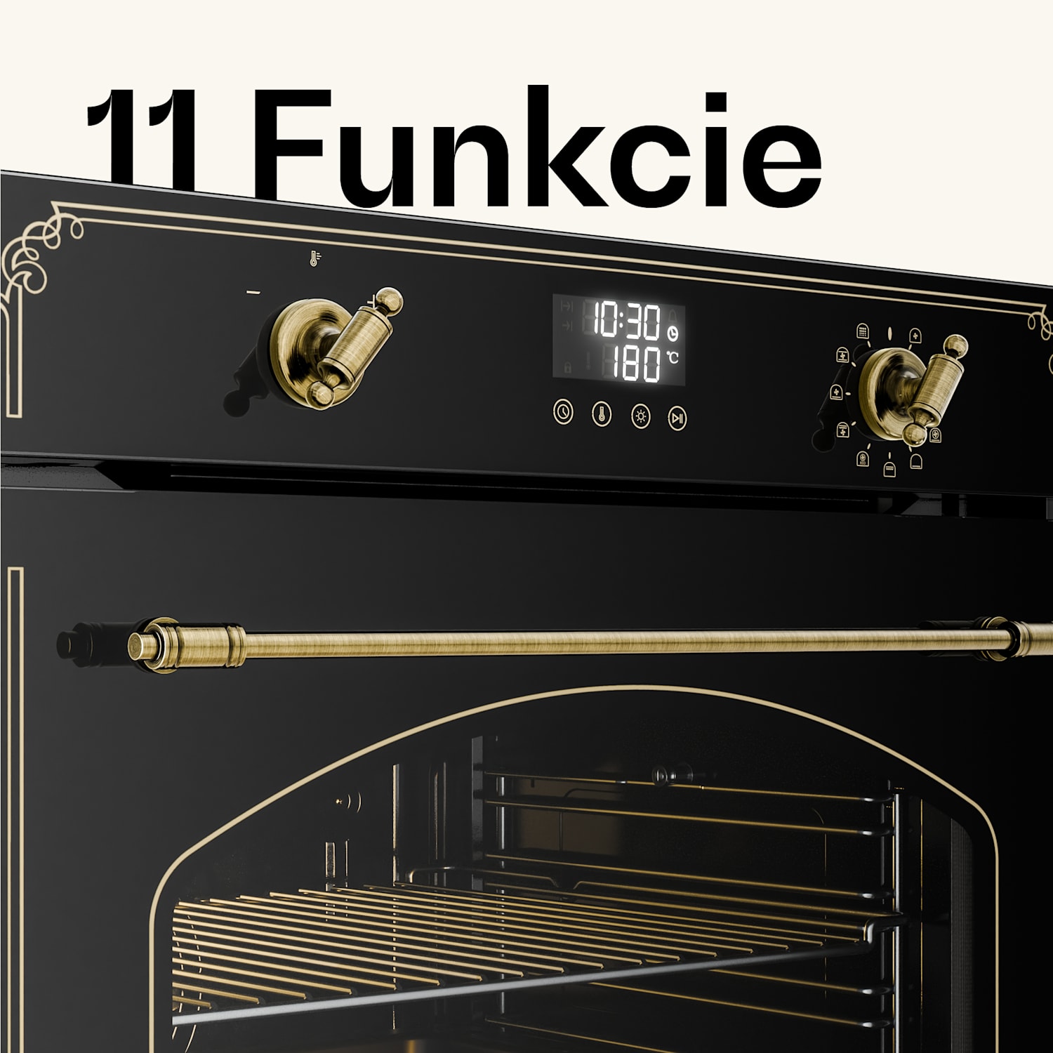 Victoria pyro-rúra | elektrická rúra s funkciou pyrolýzy | 3150 W | 76 l | 60 cm black