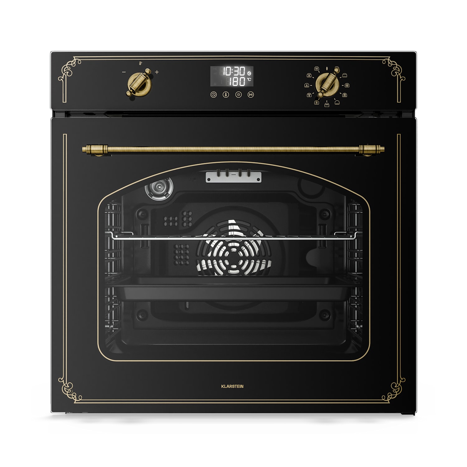 Victoria pyro oven | elektrische oven met pyrolyse functie | 3150 W | 76 L | 60 cm Zwart