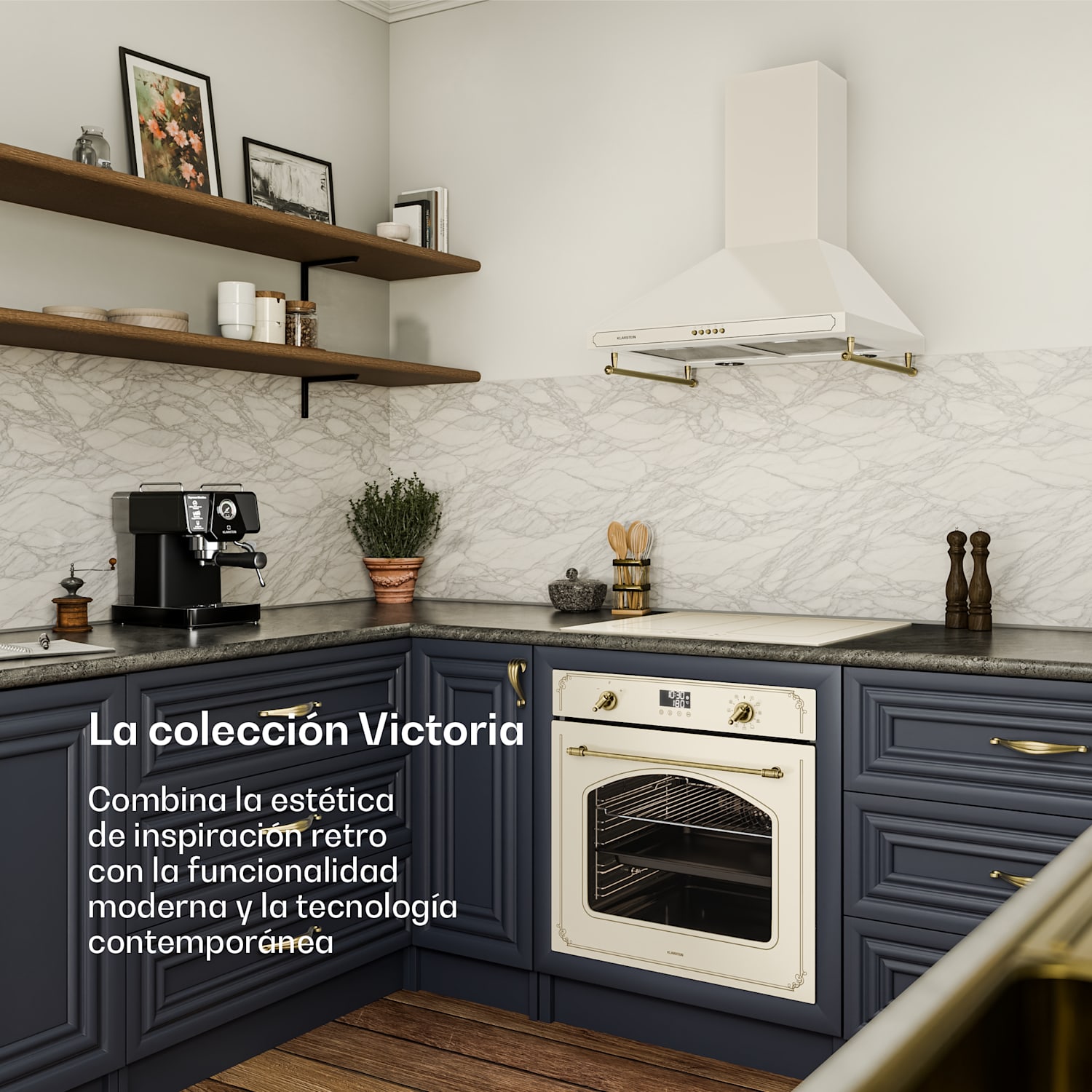 Victoria horno pirolítico | cocina eléctrica con función pirolítica | 3150 W | 76 l | 60 cm Crema