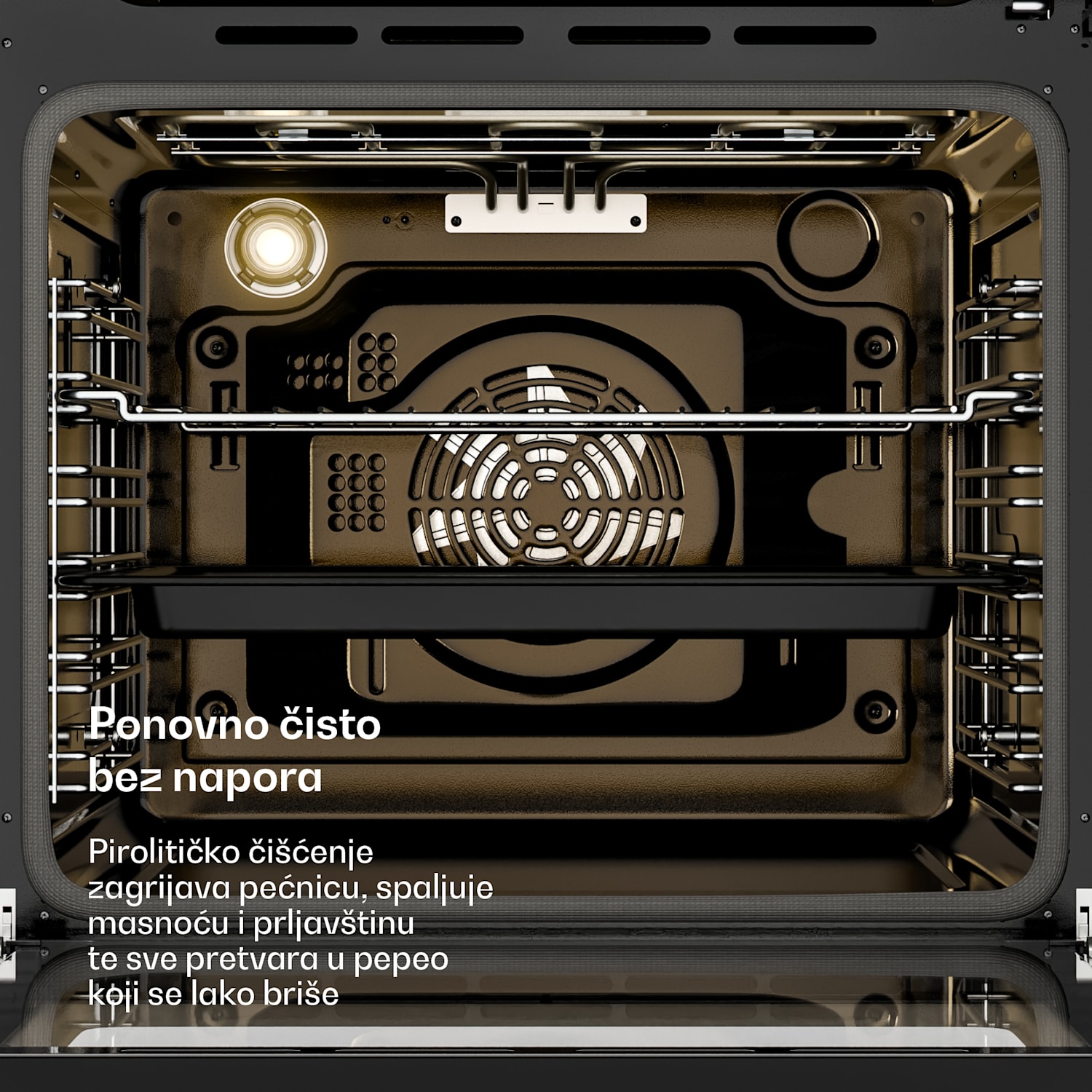 Victoria piro-pećnica | električna pećnica s funkcijom pirolize | 3150 W | 76 l | 60 cm creme