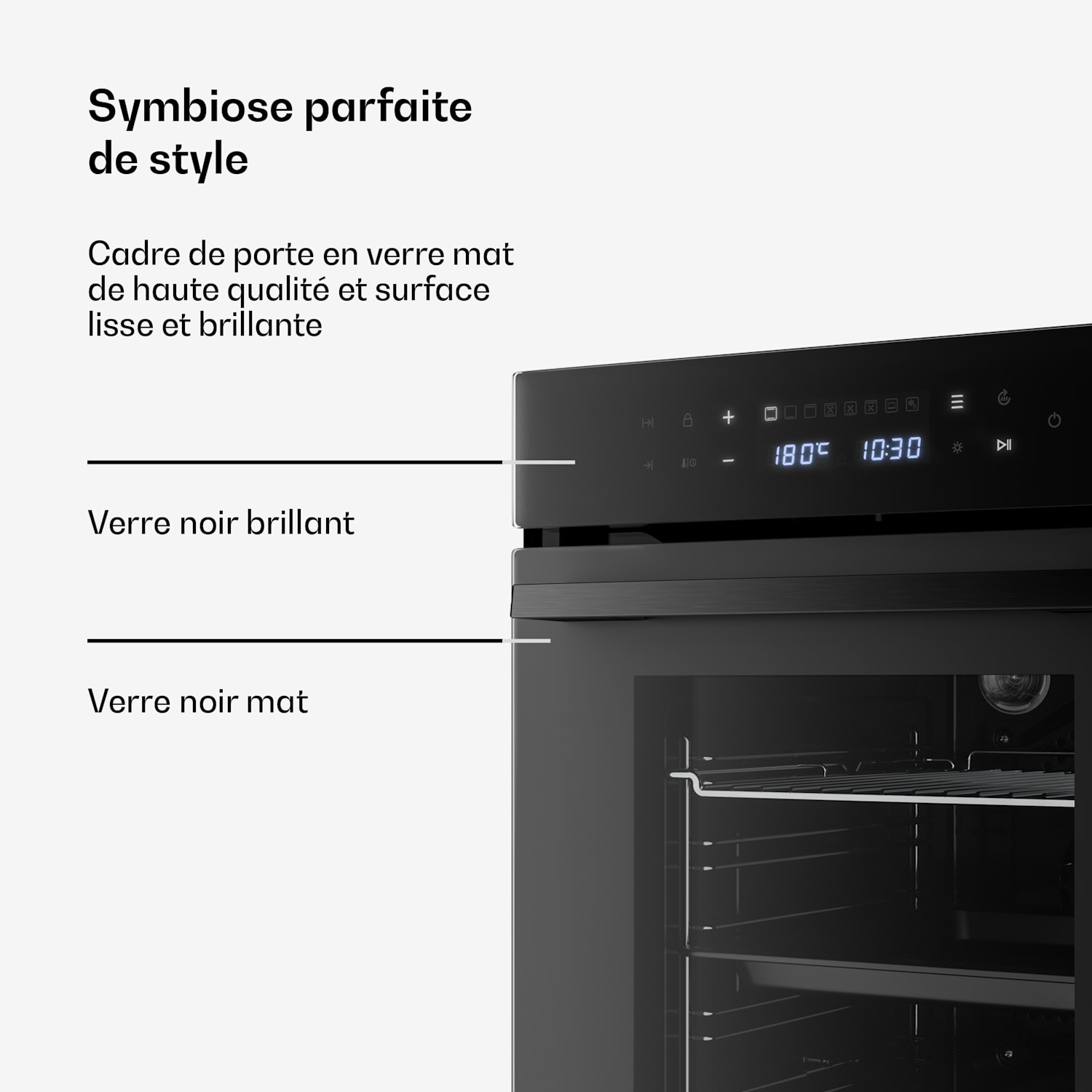 Velaire four encastrable | 49 l | classe énergétique A | 2350 W | noir | 45 cm 