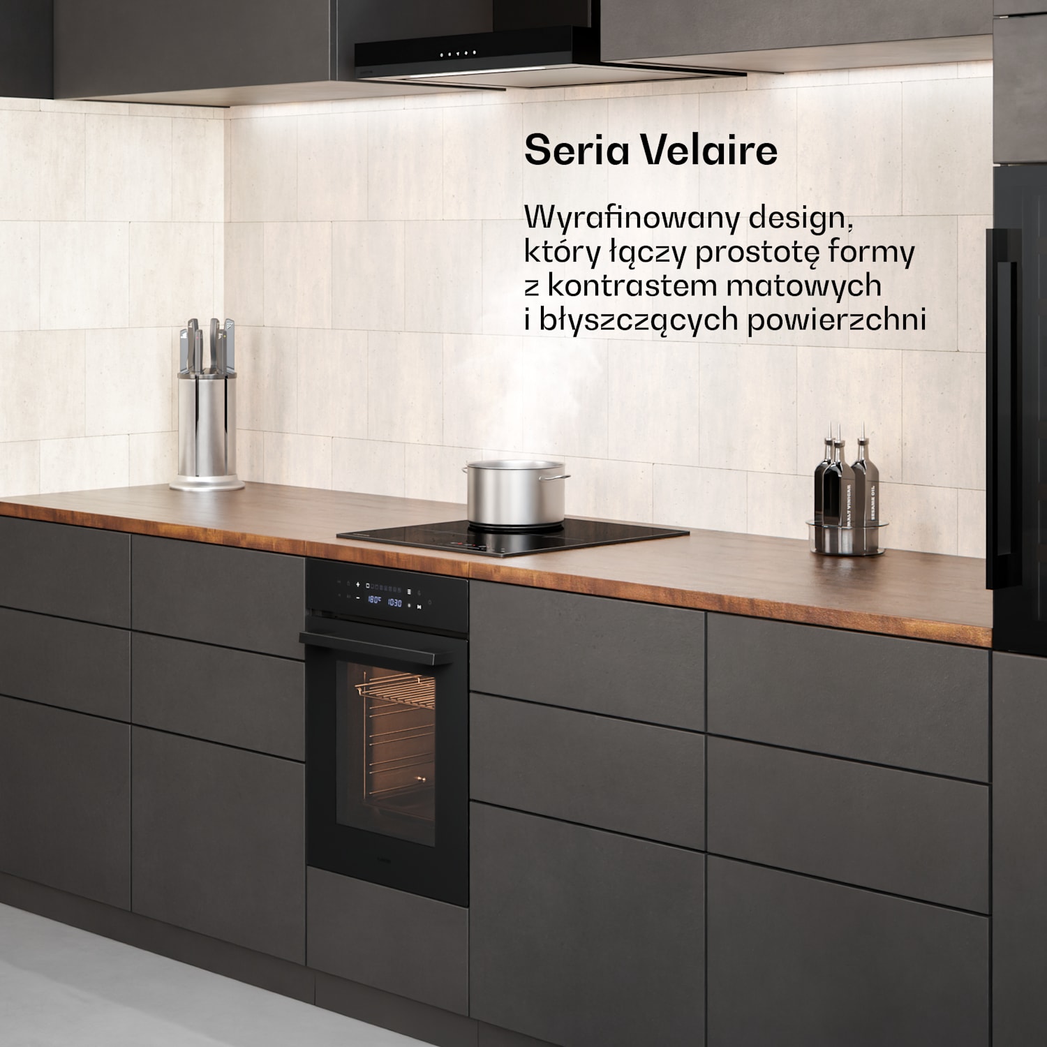 Piekarnik do zabudowy Velaire | 49 l | Klasa efektywności energetycznej A | 2350 W | Czarny | 45 cm 