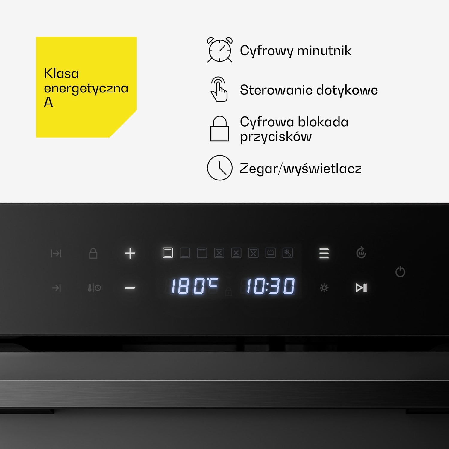 Piekarnik do zabudowy Velaire | 49 l | Klasa efektywności energetycznej A | 2350 W | Czarny | 45 cm 