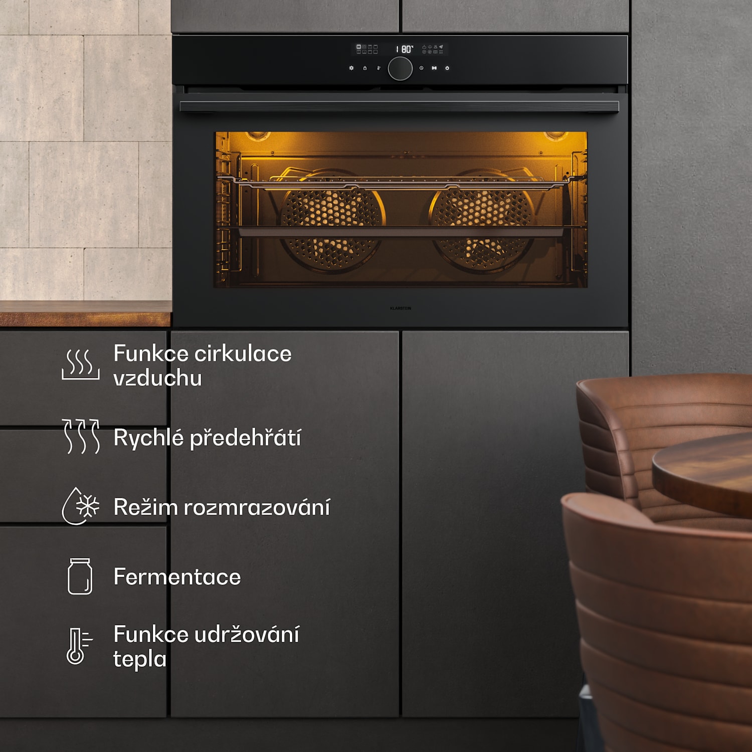 Velaire vestavná trouba | 90 cm | 127 litrů | Energetická třída A 90 cm