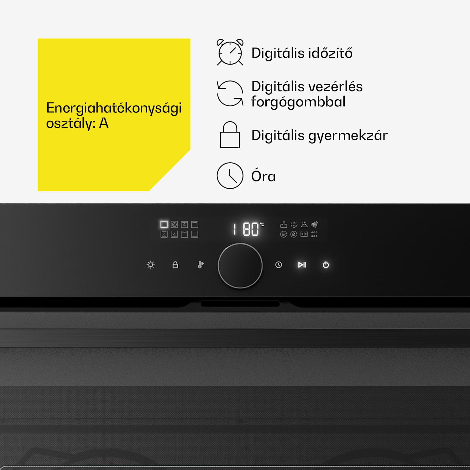 Velaire beépíthető sütő | 90 cm | 127 liter | Energiahatékonysági osztály A 90 cm