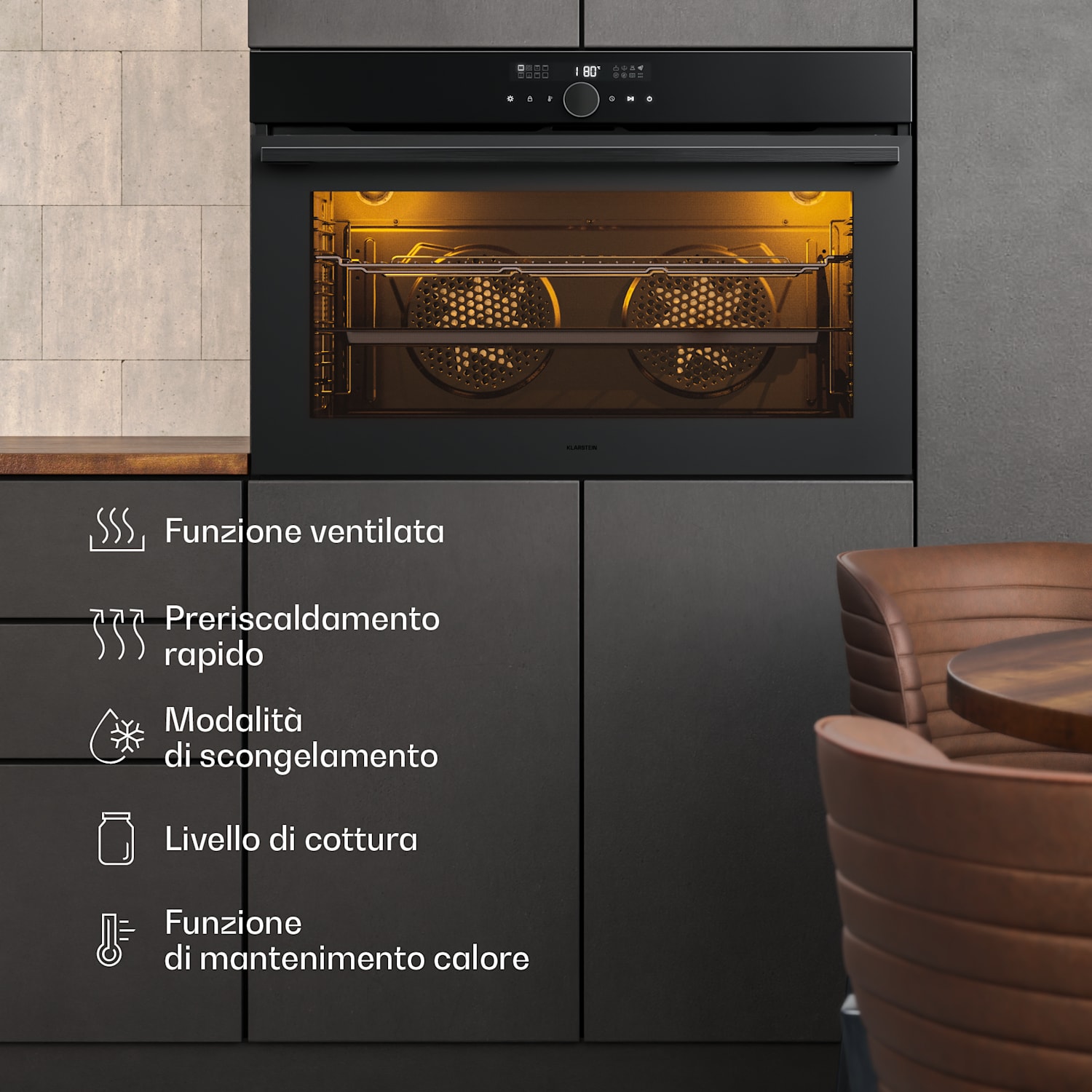 Forno da incasso Velaire | 90 cm | 127 litri | Classe di efficienza energetica A 90 cm