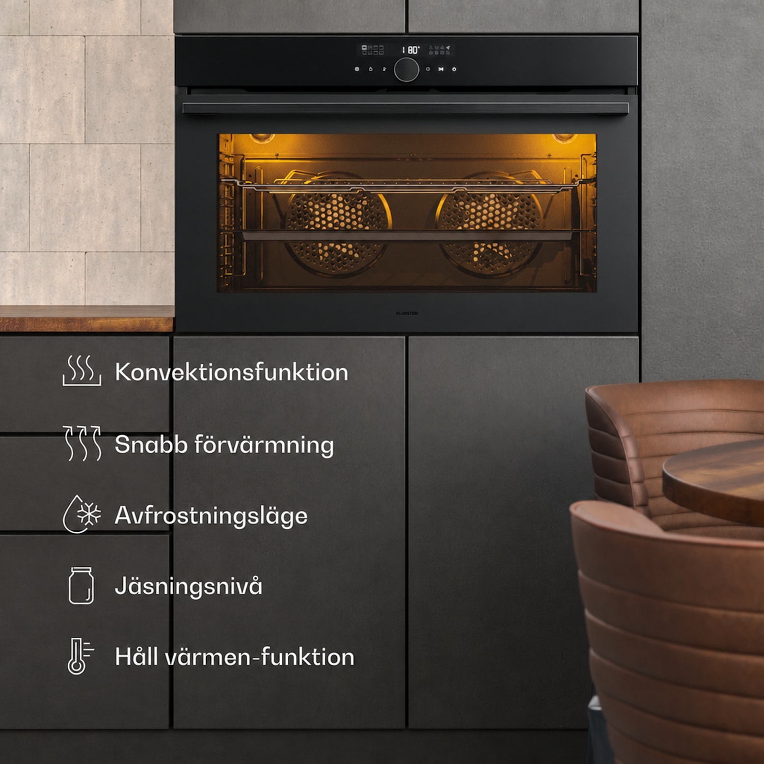 Velaire inbyggnadsugn | 90 cm | 127 liter | Energiklass A 90 cm