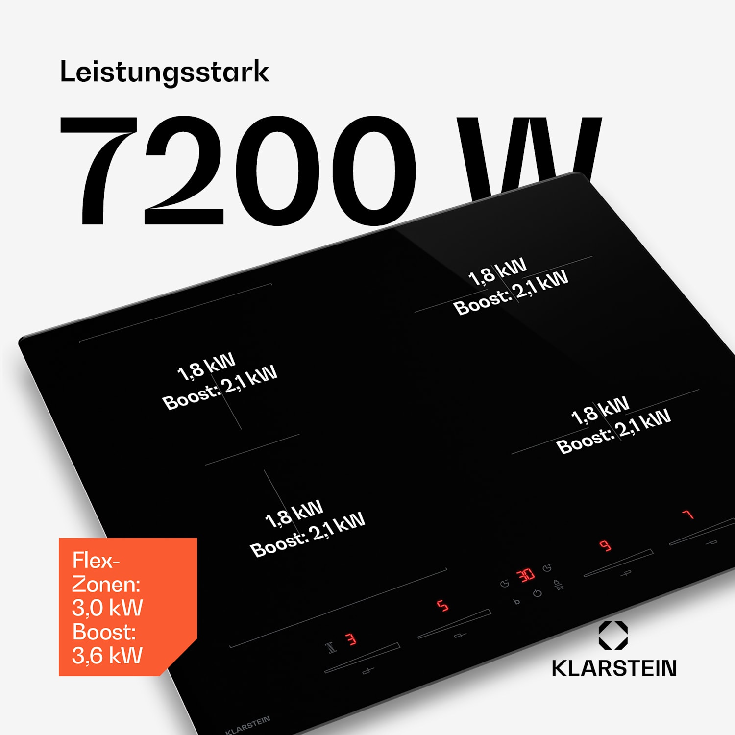 HaloSync - Piano cottura a induzione con cappa | 4 zone | 8400 W | 632 m³/ora | 60 cm 60 cm