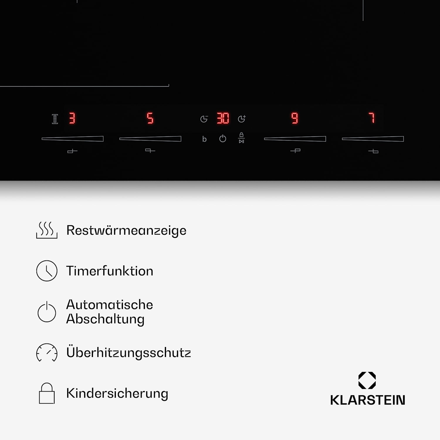 HaloSync - Piano cottura a induzione con cappa | 4 zone | 8400 W | 632 m³/ora | 60 cm 60 cm