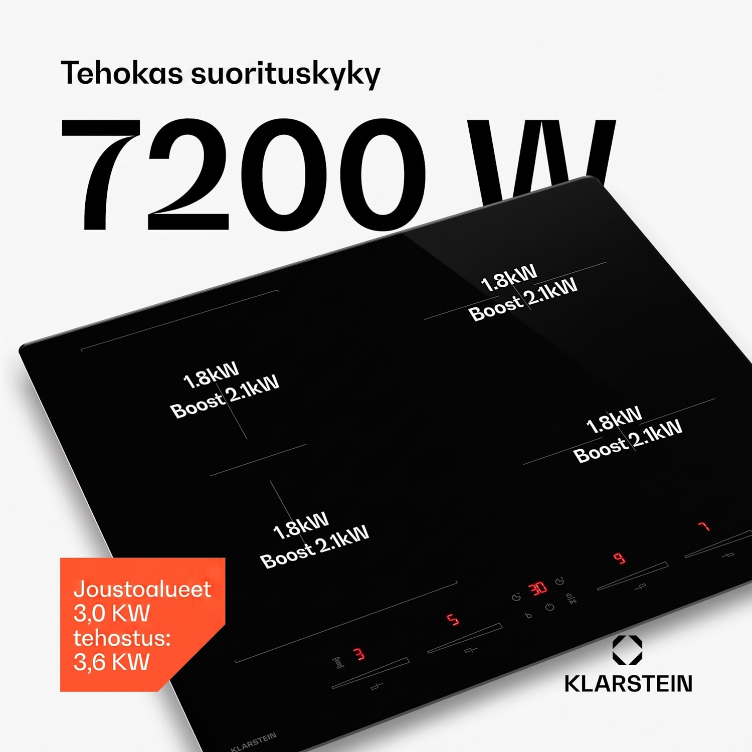 HaloSync induktiokeittotaso ja liesituuletin | 4 keittoaluetta | 8400 W | 632 m³/h | 60 cm 60 cm
