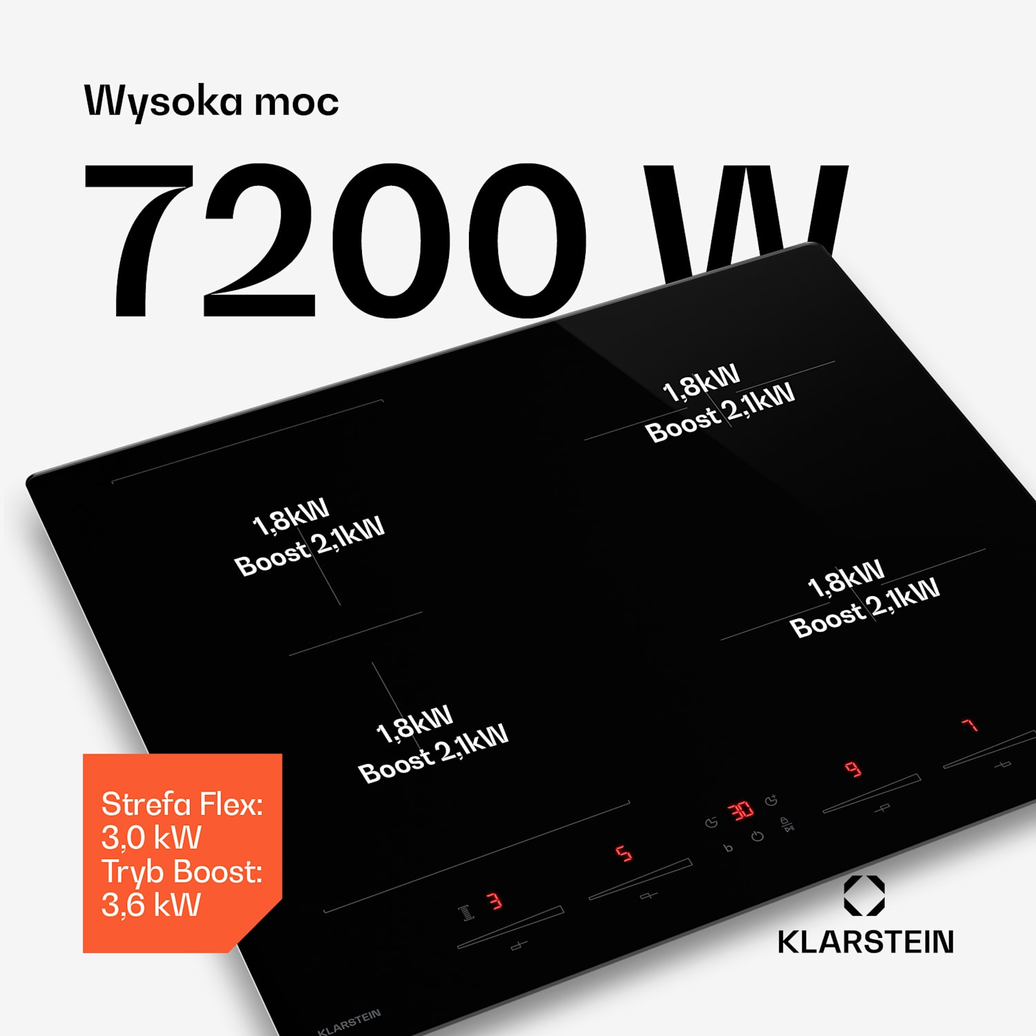 HaloSync płyta indukcyjna z okapem | 4 pola grzewcze | 8400 W | 632 m³/h | 60 cm 60