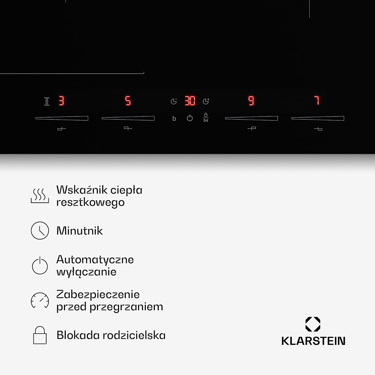 HaloSync płyta indukcyjna z okapem | 4 pola grzewcze | 8400 W | 632 m³/h | 60 cm 60