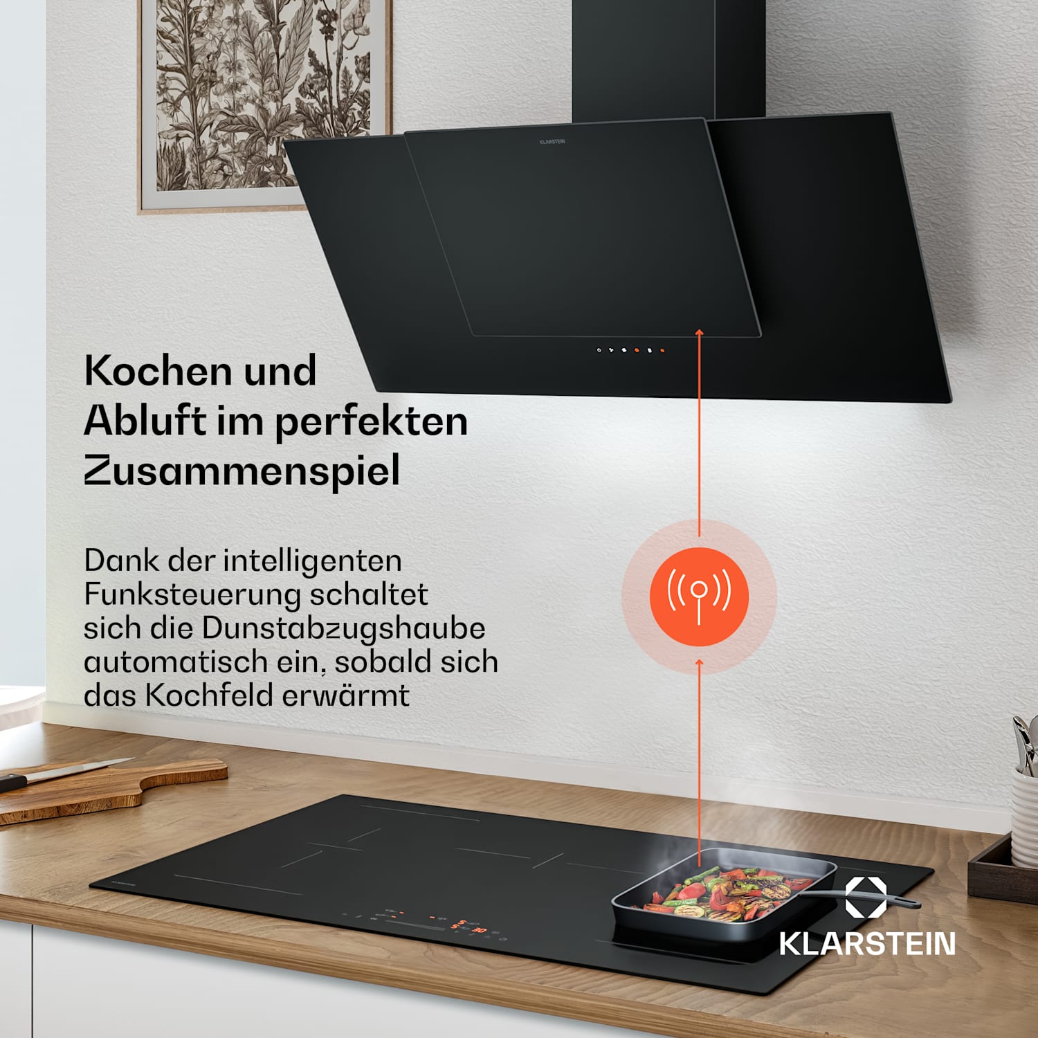 HaloSync piano cottura a induzione con aspirazione | 5 zone cottura | 11400 W | 632 m³/h | 90 cm 90 cm