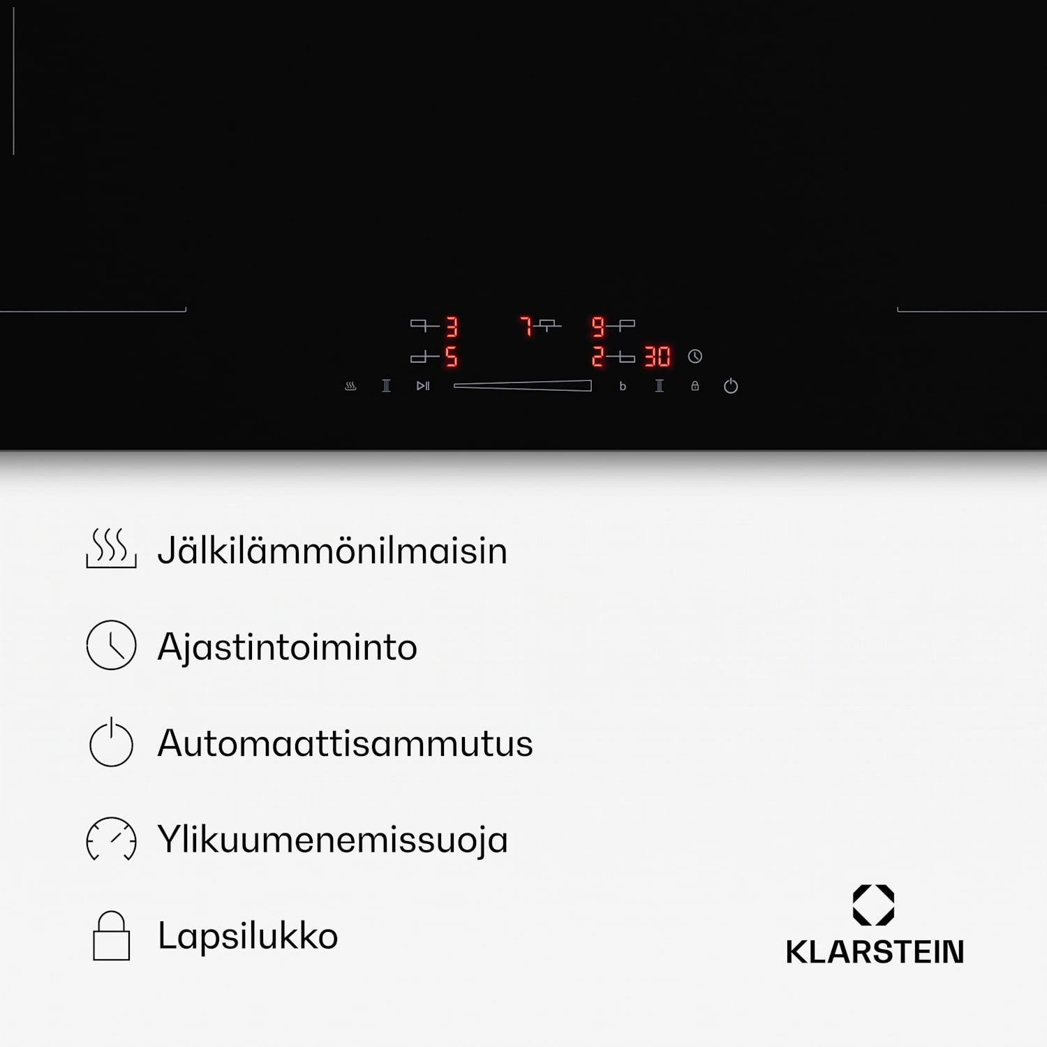 HaloSync induktiokeittotaso ja liesituuletin | 5 keittoaluetta | 11 400 W | 632 m³/h | 90 cm 90 cm