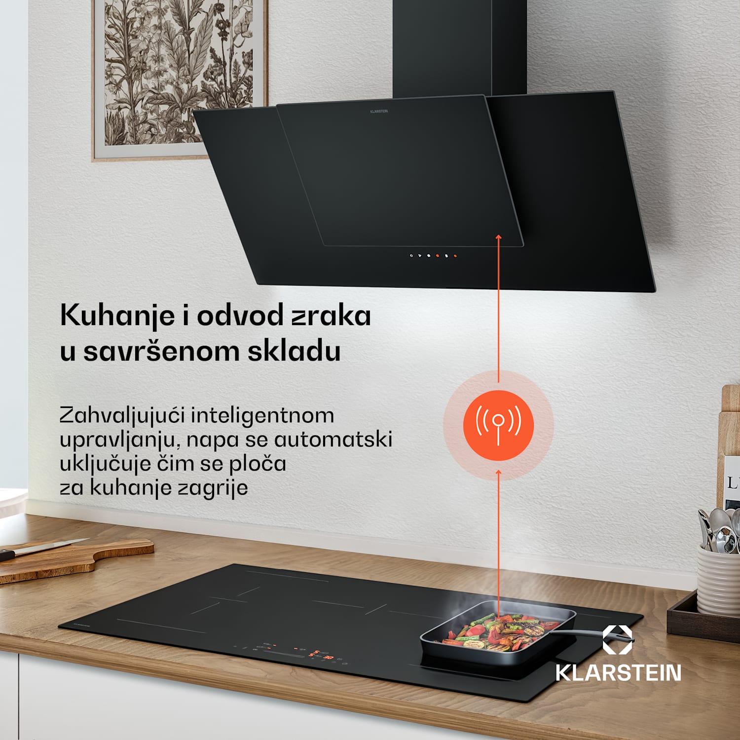 HaloSync indukcijska ploča za kuhanje s usisivačem pare | 5 zona kuhanja | 11400 W | 632 m³/h | 90 cm 90 cm