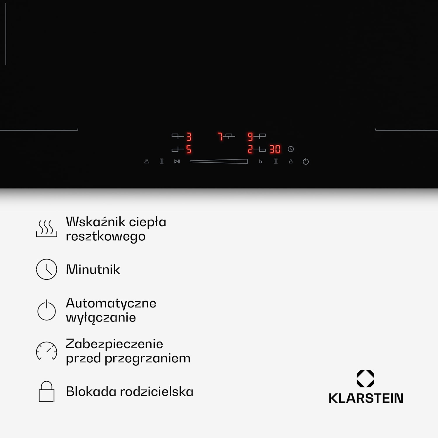 HaloSync płyta indukcyjna z okapem | 5 pól grzewczych | 11400 W | 632 m³/h | 90 cm 90 cm