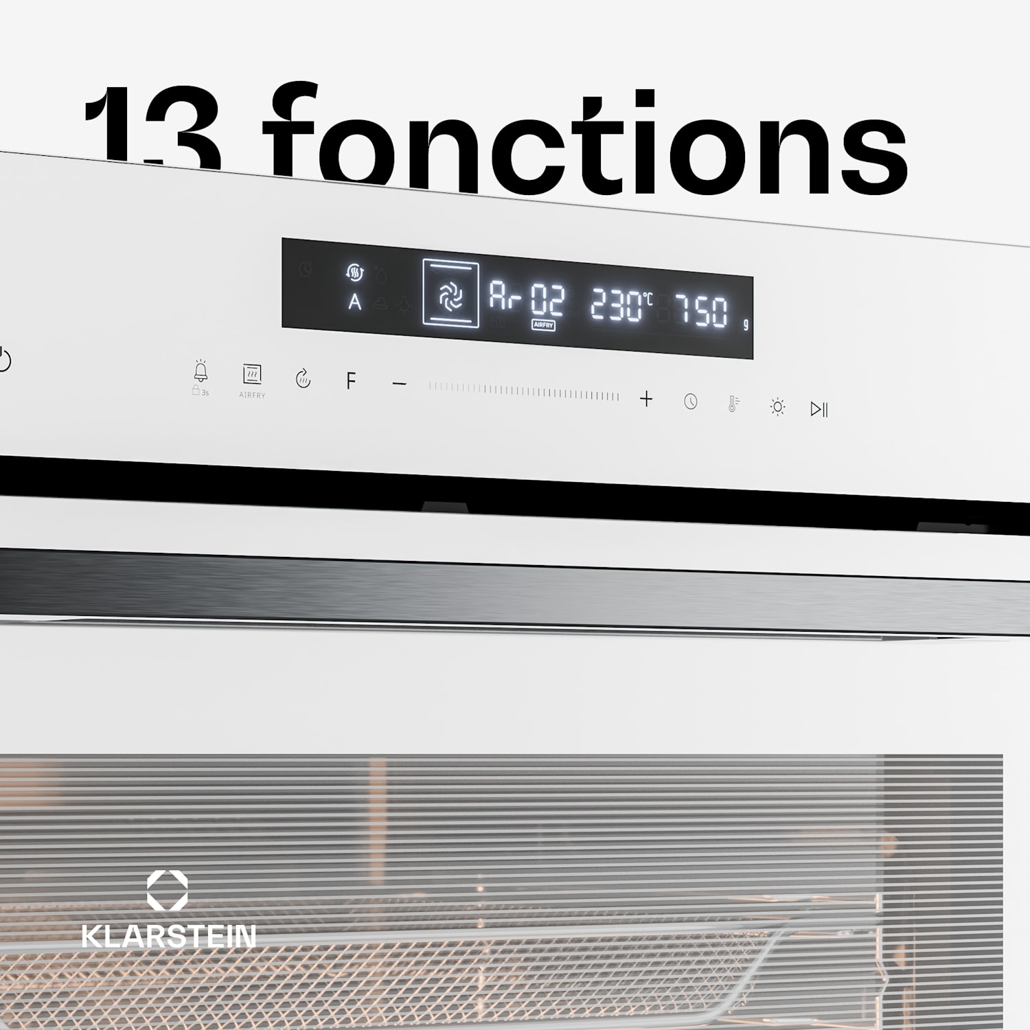 Airjet oven | elektrische oven met airfryer functie | 2900 W | 72 L | 60 cm Wit