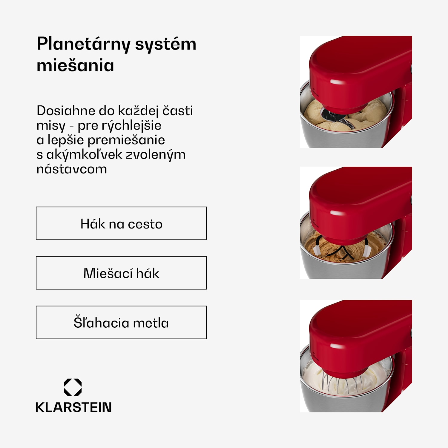 Bella Evo kuchynský robot | planetárny miešací systém | 3 nástavce na mixovanie | 1500 W | 5 l Červená