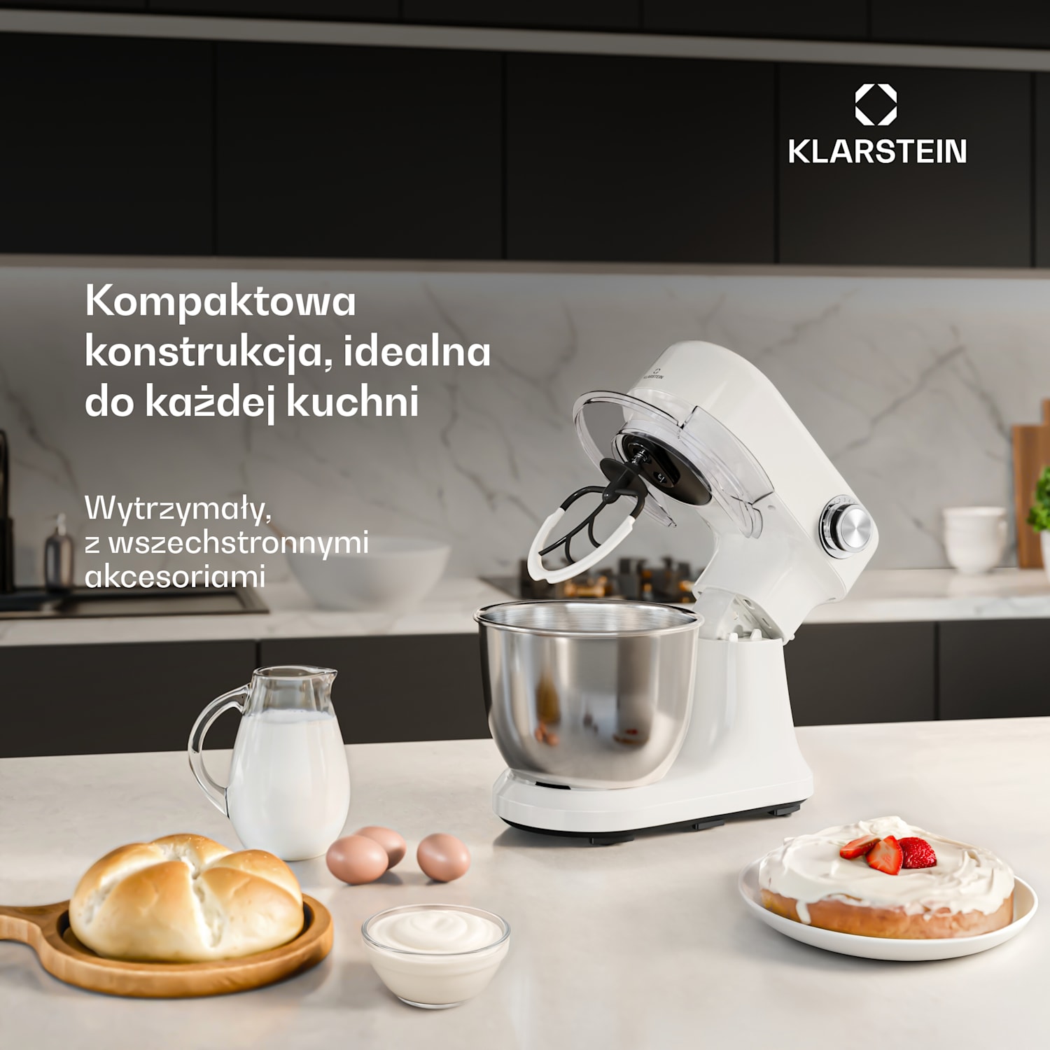 Bella Evo robot kuchenny | system mieszania planetarnego | 3 końcówki mieszające | 1500 W | 5 l Biały
