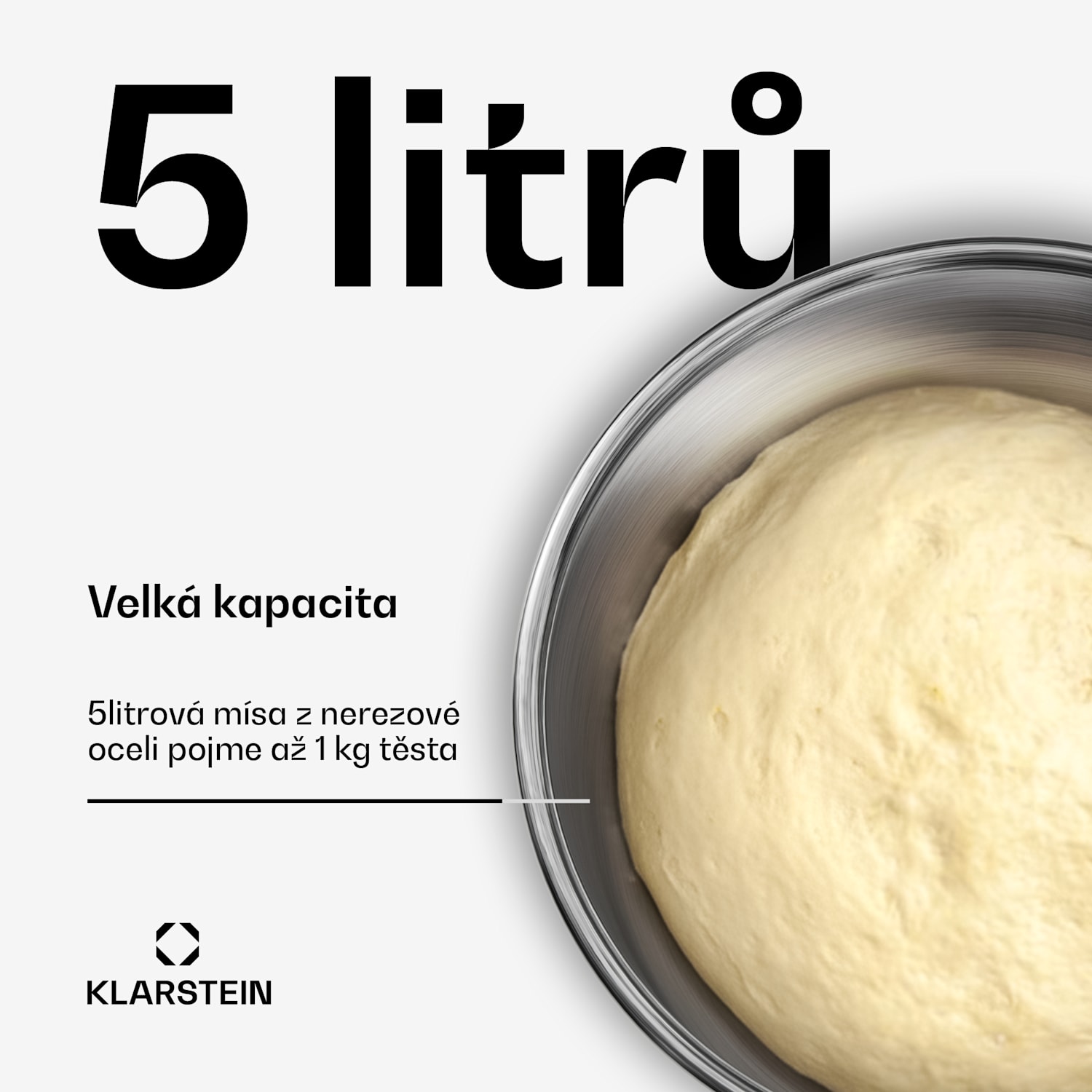 Bella Evo/Bella Pico mísa na míchání | nerezová ocel | 5 litrů | 0,6 kg těsta | vhodná do myčky nádobí 