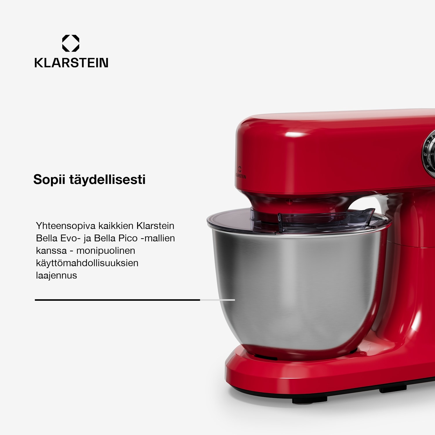 Bella Evo/Bella Pico sekoituskulho | Ruostumaton teräs | 5 litraa | 0,6 kg taikinaa | Astianpesukoneen kestävä 