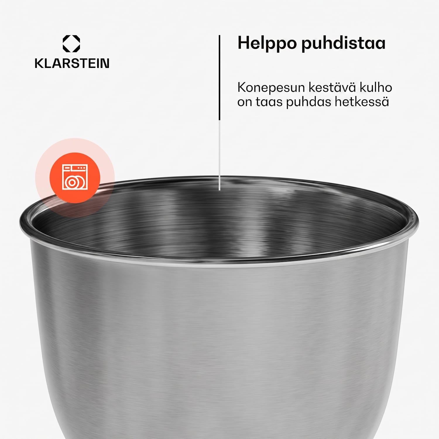 Bella Evo/Bella Pico sekoituskulho | Ruostumaton teräs | 5 litraa | 0,6 kg taikinaa | Astianpesukoneen kestävä 