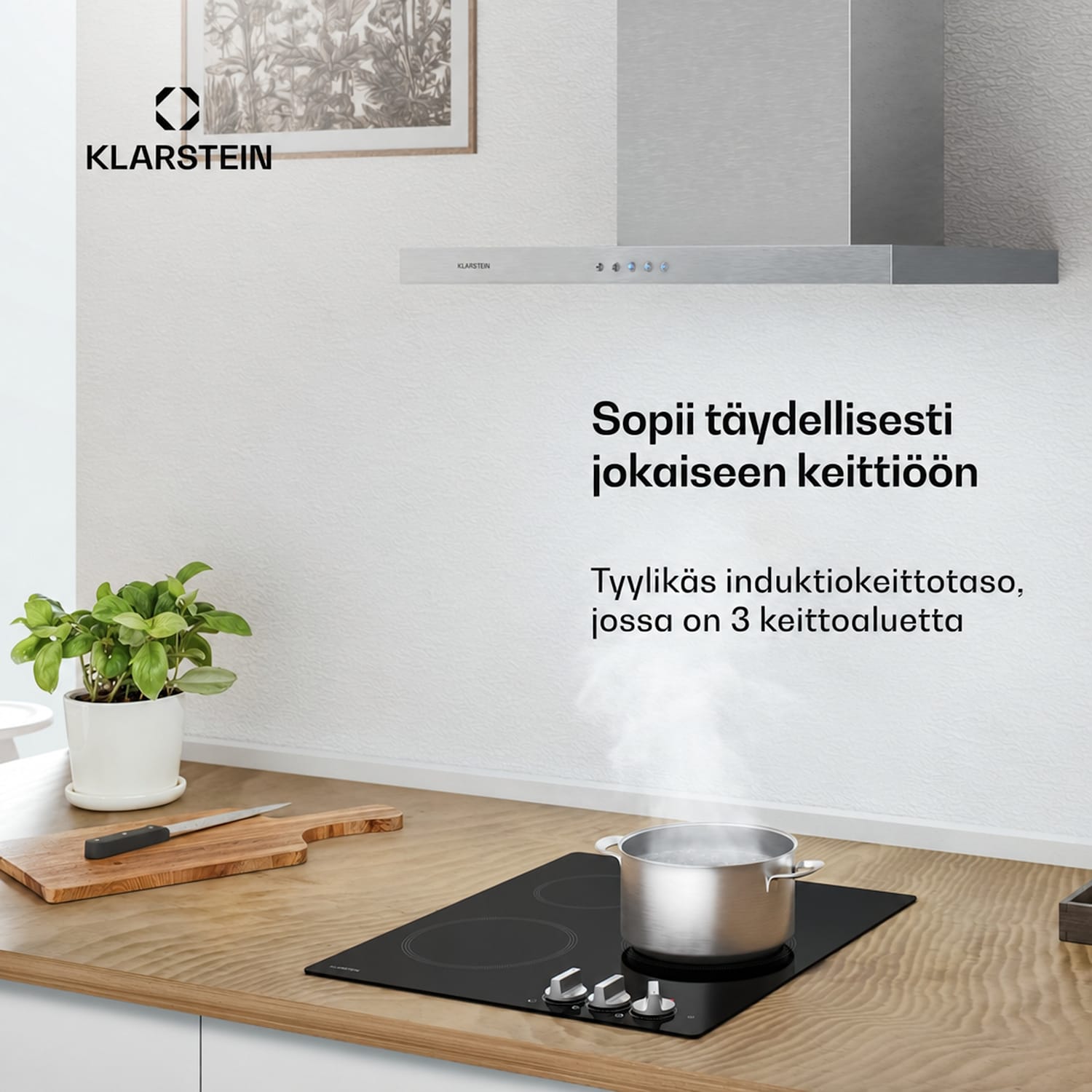 Kochheld induktiokeittotaso | Tyylikäs & tehokas | 3 keittoaluetta | 5 700 W | 45 cm 45 cm | Kiiltävä | Valkoinen