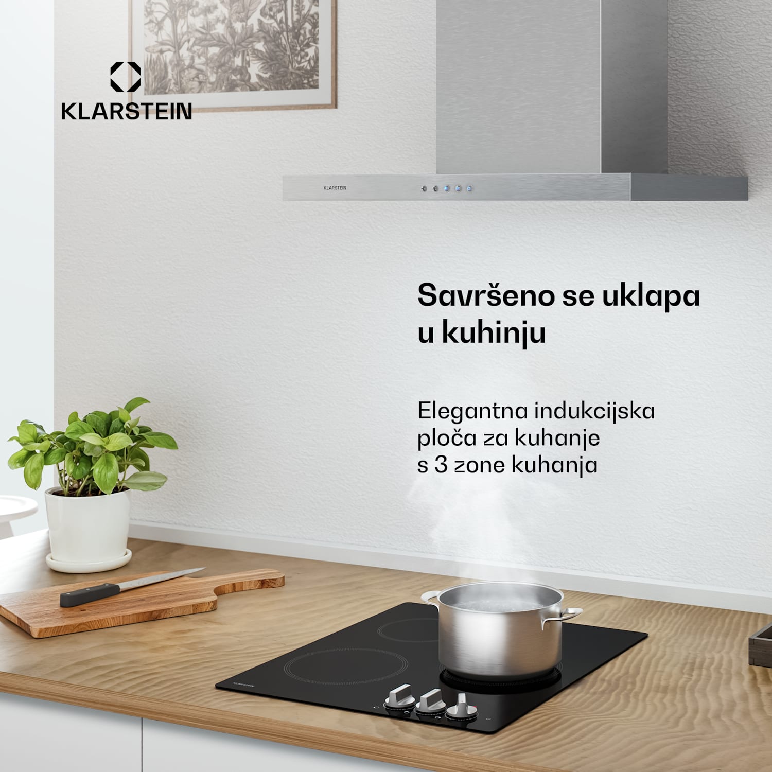 Kochheld indukcijska ploča za kuhanje | Elegantna i snažna | 3 zone za kuhanje | 5700 W | 45 cm 45 cm | Bijela