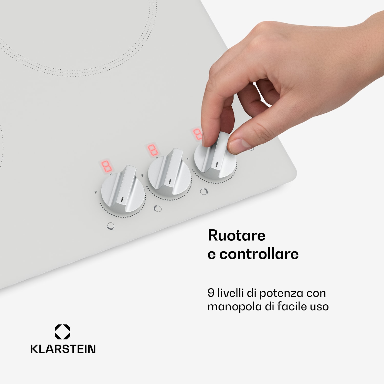 Kochheld - Piano cottura a induzione | Elegante e potente | 3 zone | 5700 W | 45 cm 45 cm | Bianco