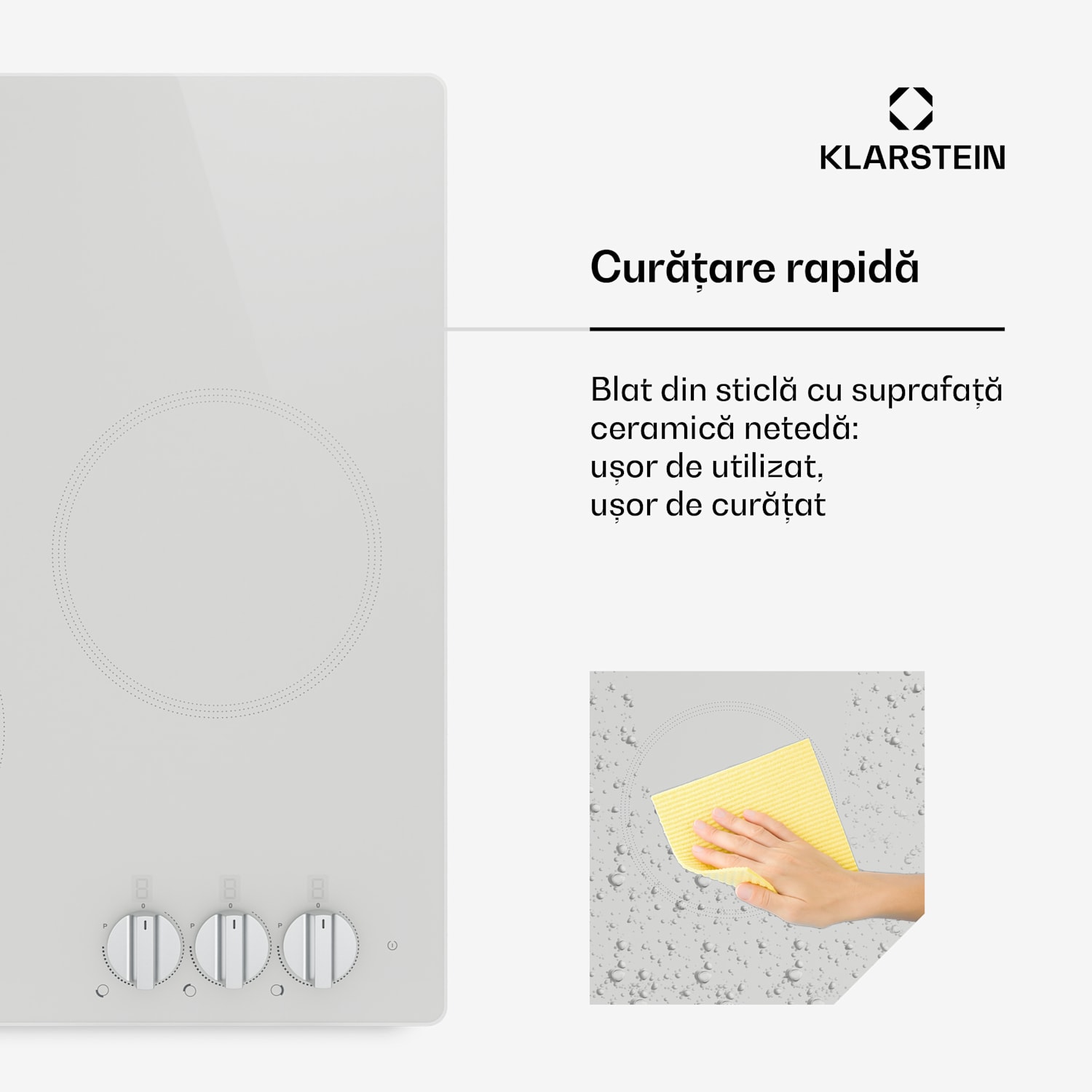 Plita cu inducție Kochheld | Elegant și puternic | 3 zone de gătit | 5700 W | 45 cm 45 cm | Alb