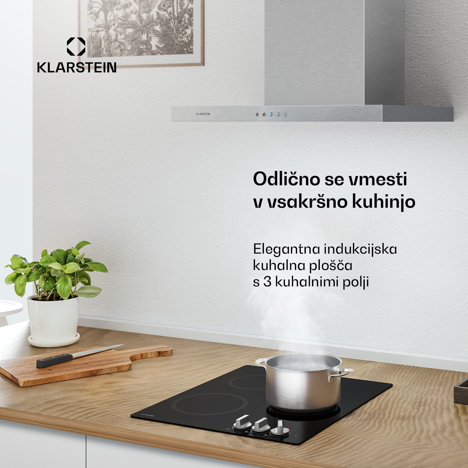 Kochheld indukcijska kuhalna plošča | Elegantna in zmogljiva | 3 kuhalne cone | 5700 W | 45 cm 45 cm | Bela