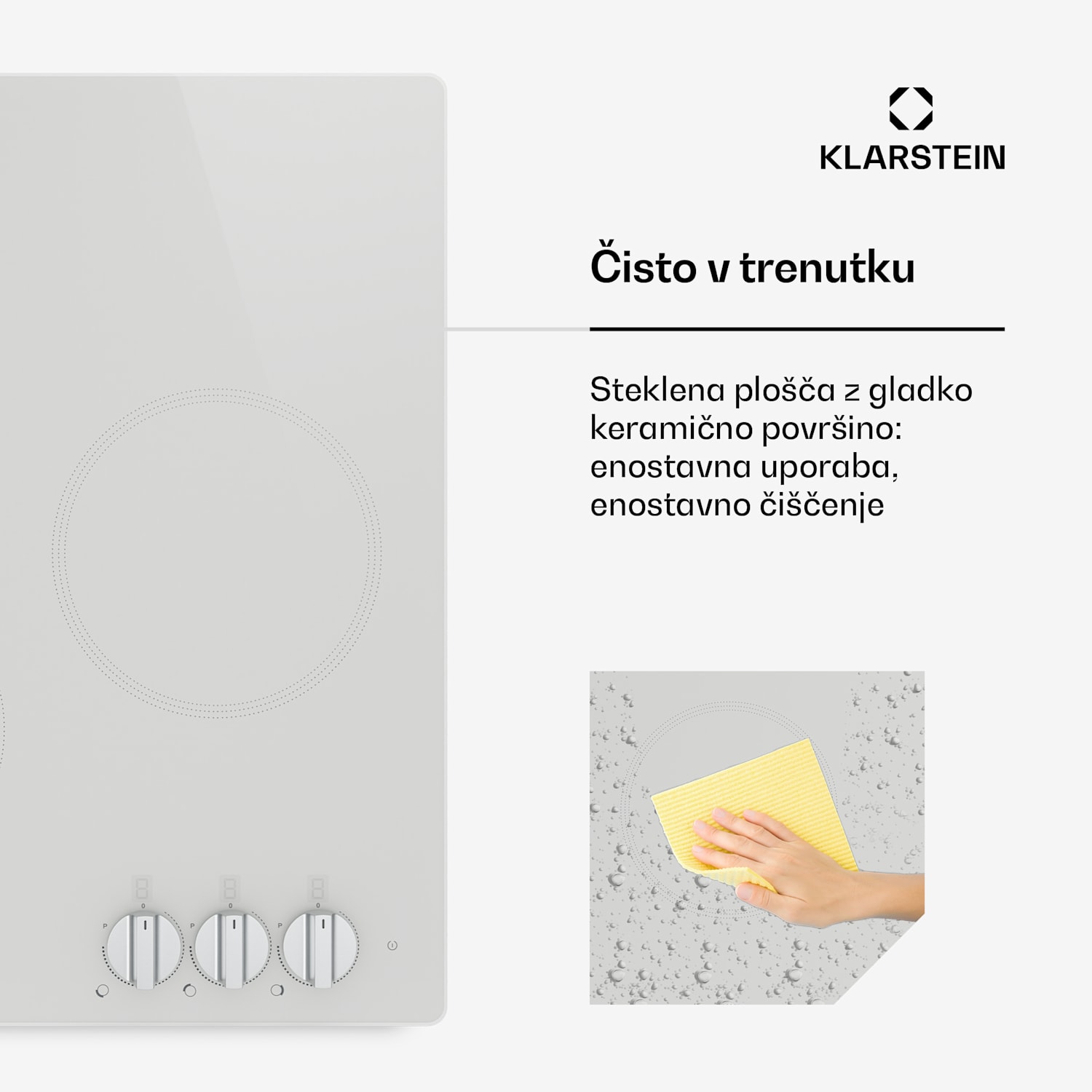 Kochheld indukcijska kuhalna plošča | Elegantna in zmogljiva | 3 kuhalne cone | 5700 W | 45 cm 45 cm | Bela