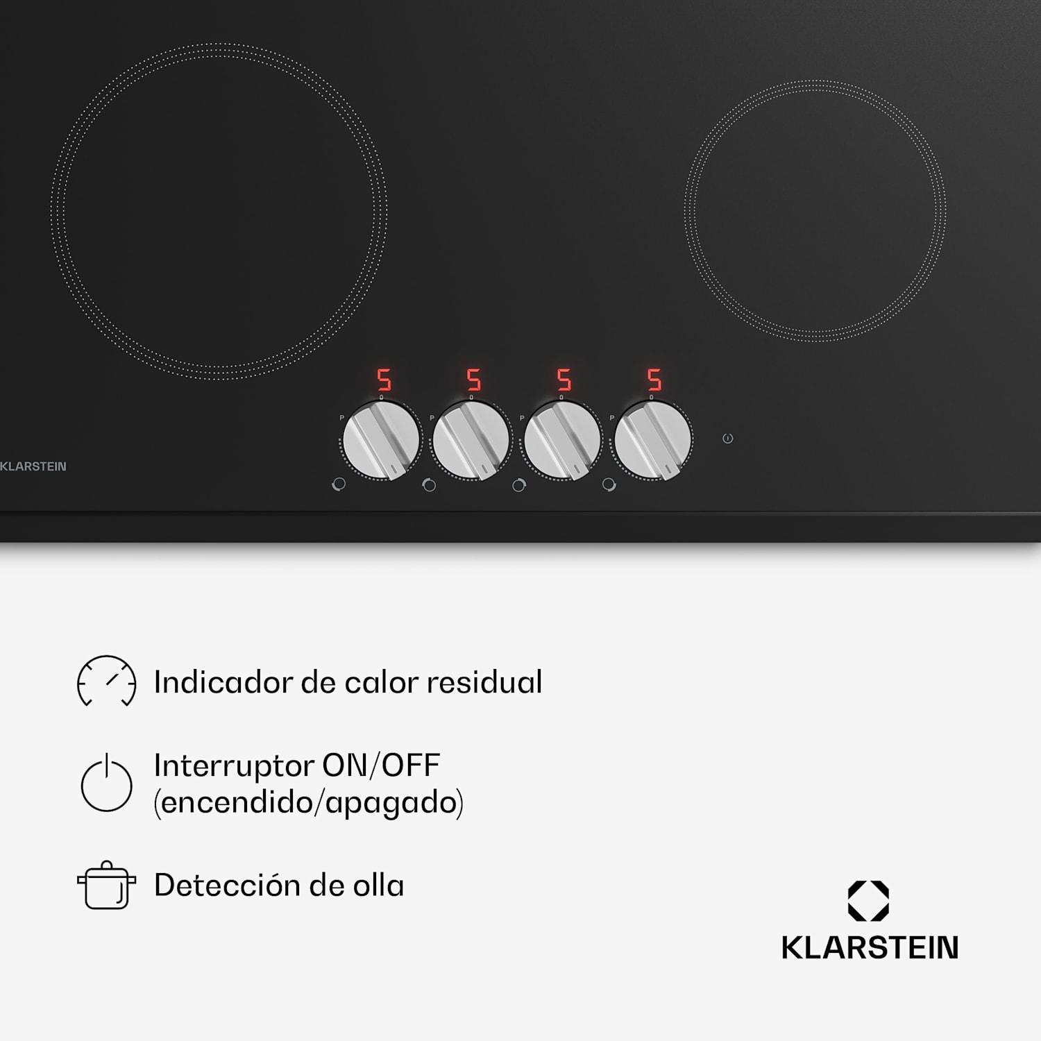 Kochheld placa de inducción | Elegante y potente | 4 zonas de cocción | 7200 W | 60 cm 60 cm | Negro