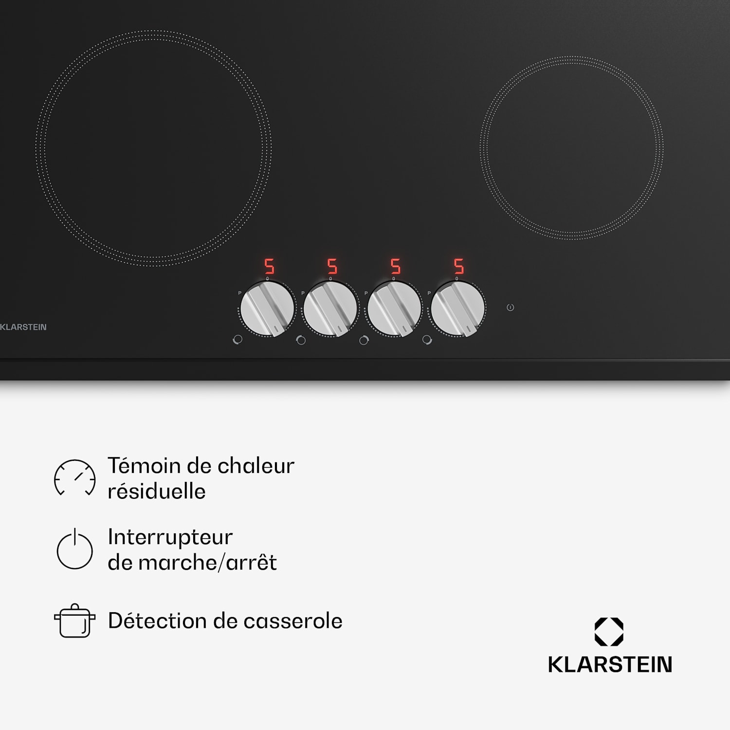 Kochheld inductiekookplaat | Elegant & krachtig | 4 kookzones | 7200 W | 60 cm 60 cm | Zwart