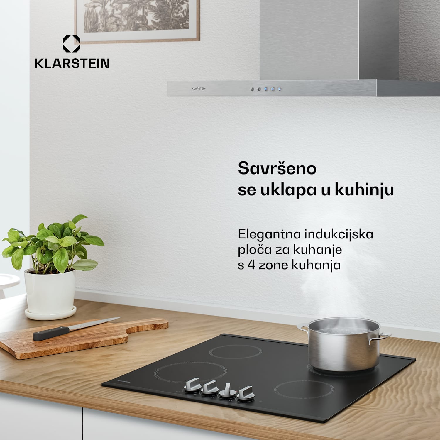 Kochheld indukcijska ploča za kuhanje | Elegantna i snažna | 4 zone za kuhanje | 7200 W | 60 cm 60 cm | Crna