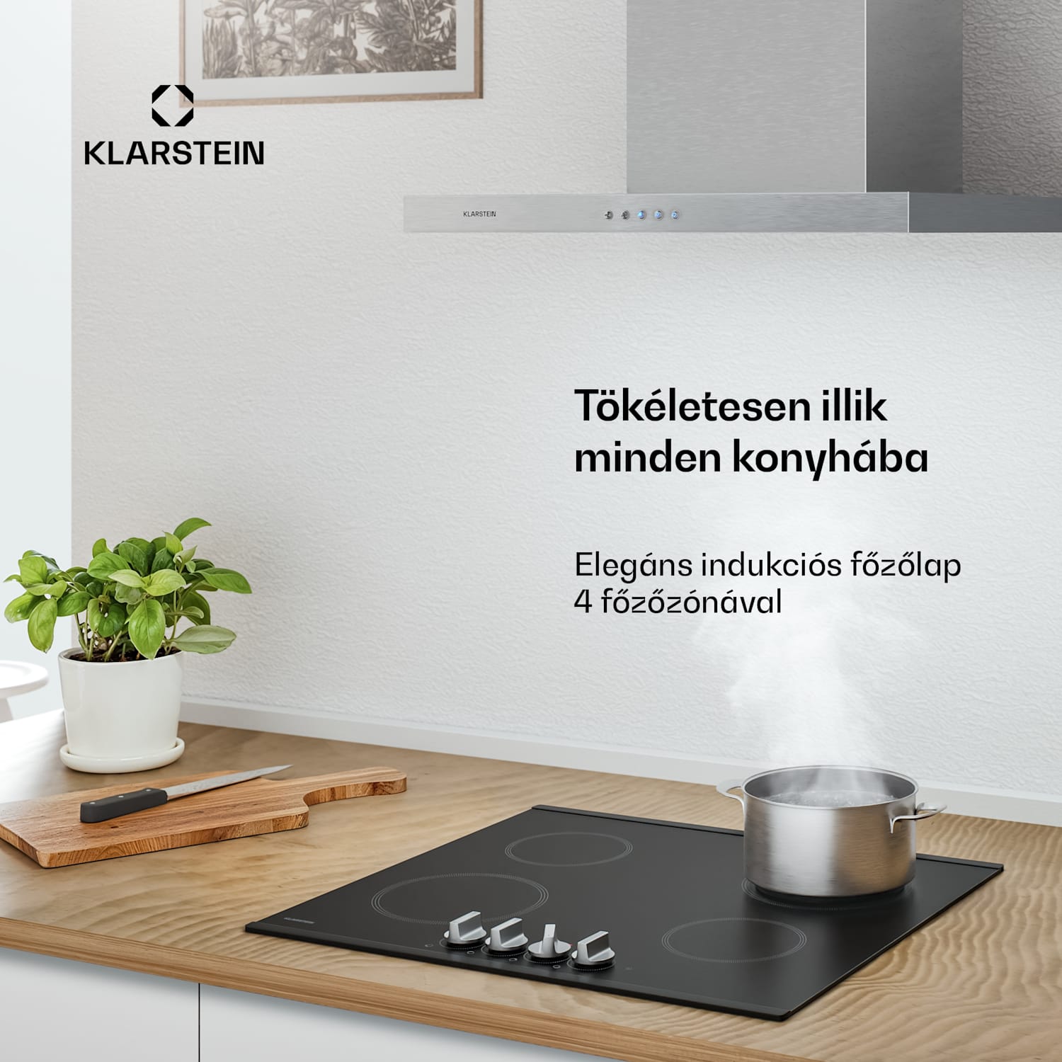 Kochheld indukciós főzőlap | Elegáns és erőteljes | 4 főzőzóna | 7200 W | 60 cm 60 cm | Fekete