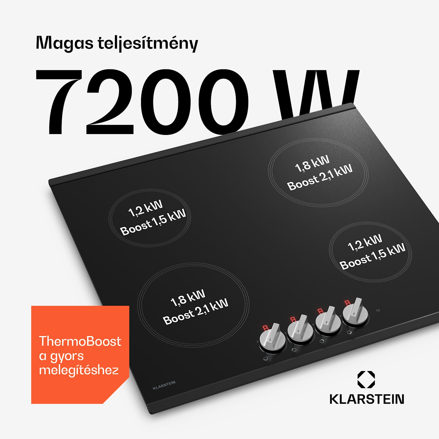 Kochheld indukciós főzőlap | Elegáns és erőteljes | 4 főzőzóna | 7200 W | 60 cm 60 cm | Fekete