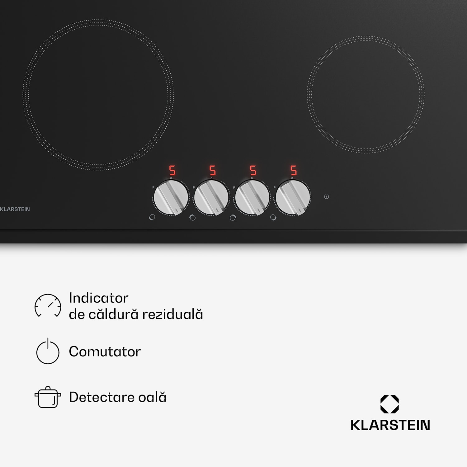 Plită cu inducție Kochheld | Elegantă și puternică | 4 zone de gătit | 7200 W | 60 cm 60 cm | Negru