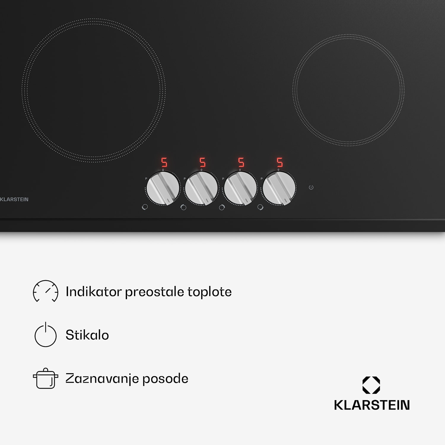 Kochheld indukcijska kuhalna plošča | Elegantna in zmogljiva | 4 kuhalne cone | 7200 W | 60 cm 60 cm | Črna