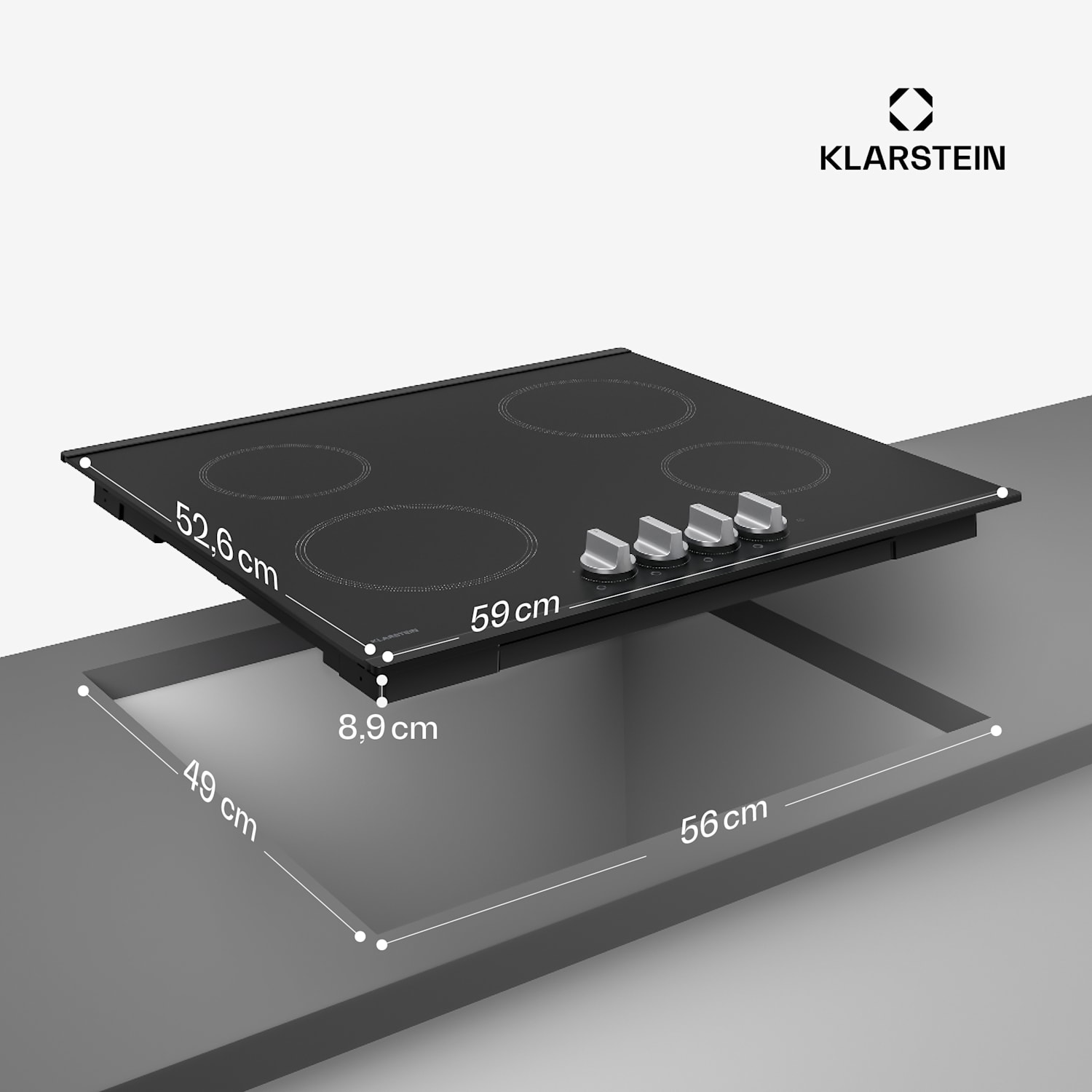 Kochheld placa de inducción | Elegante y potente | 4 zonas de cocción | 7200 W | 60 cm 60 cm | Negro