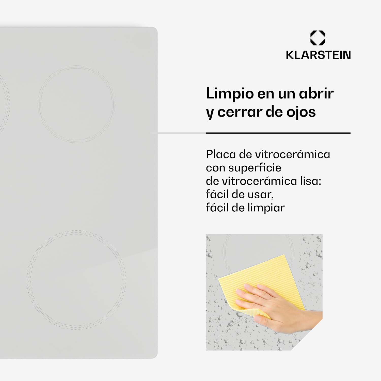 Kochheld placa de inducción | Elegante y potente | 4 zonas de cocción | 7000 W | 60 cm 60 cm | Blanco