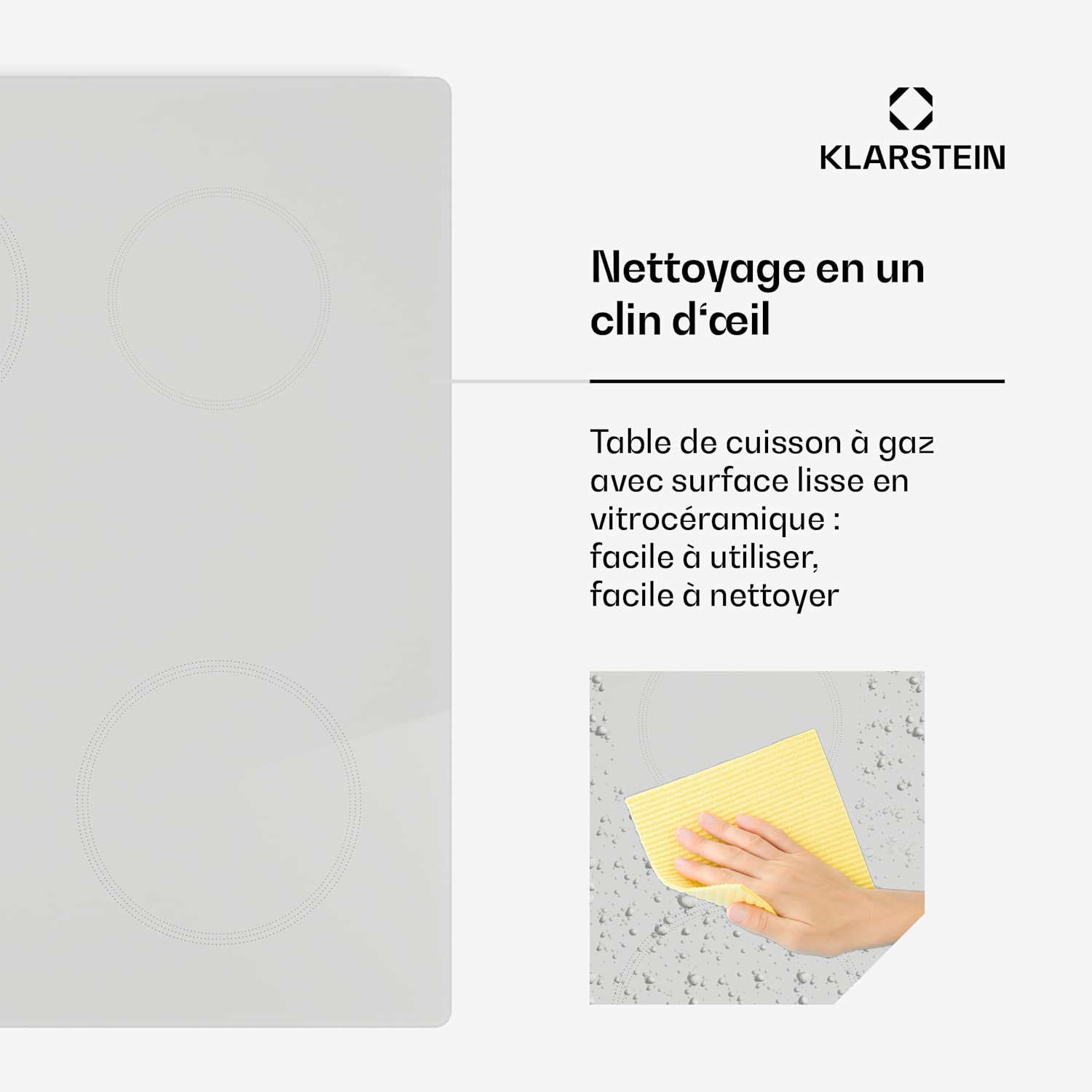 Kochheld inductiekookplaat | Elegant & krachtig | 4 kookzones | 7000 W | 60 cm 60 cm | Wit