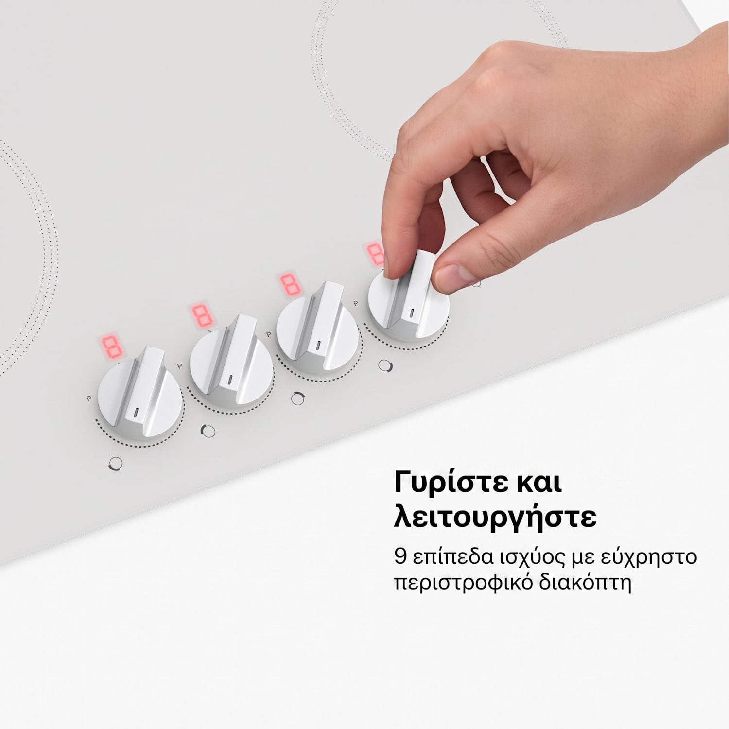 Επαγωγική εστία Kochheld | Κομψή και ισχυρή | 4 ζώνες μαγειρέματος | 7000 W | 60 cm 60 εκ | Λευκό